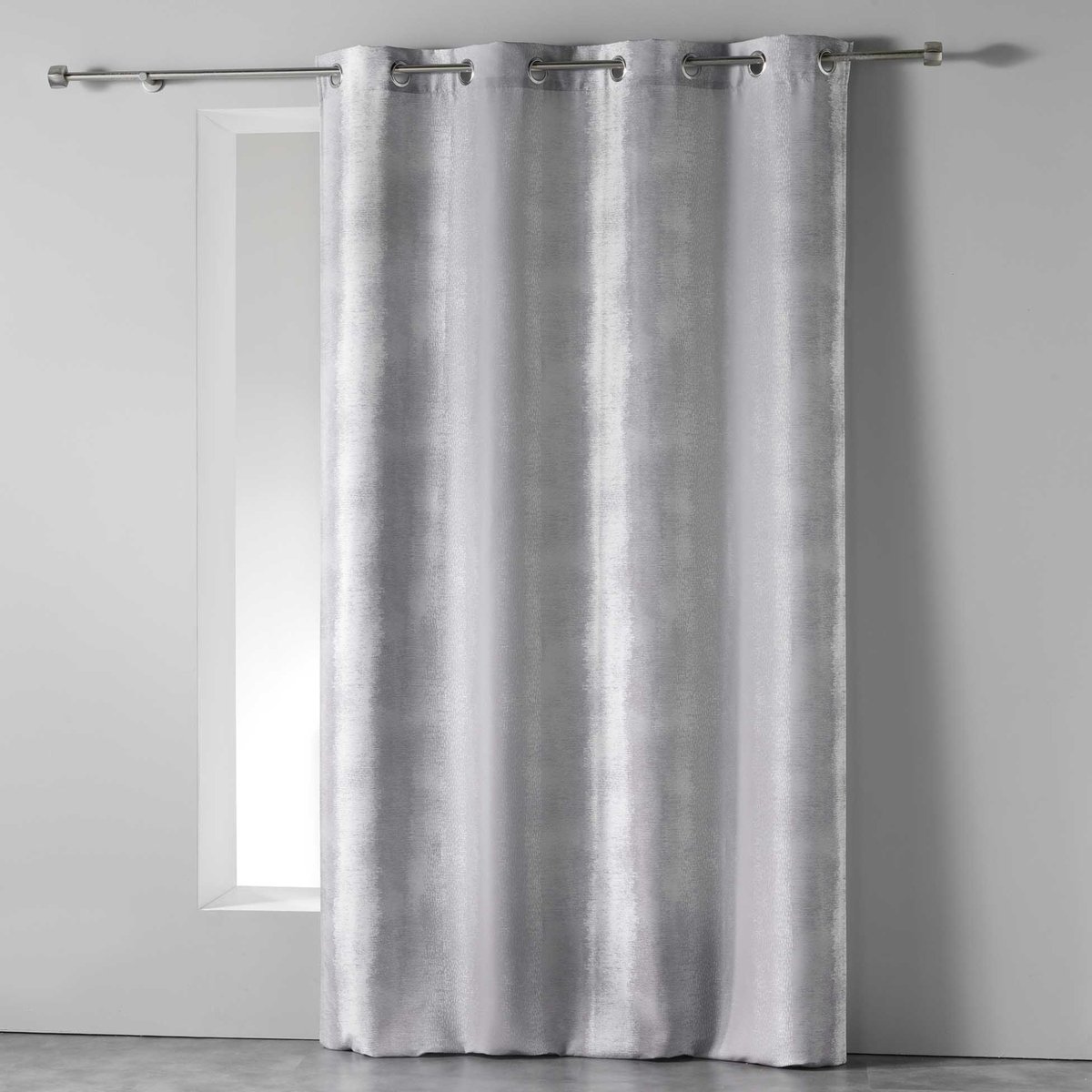 Rideau Imprimé - Effet Glacé taupe, DOUCEUR D'INTÉRIEUR