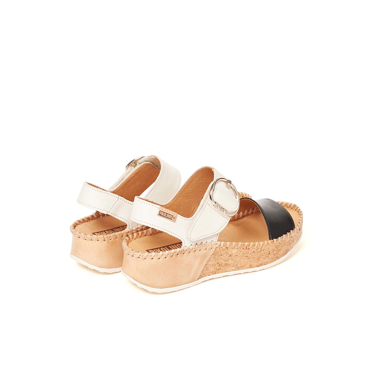 Sandales à semelles compensées cuir Marina black, PIKOLINOS