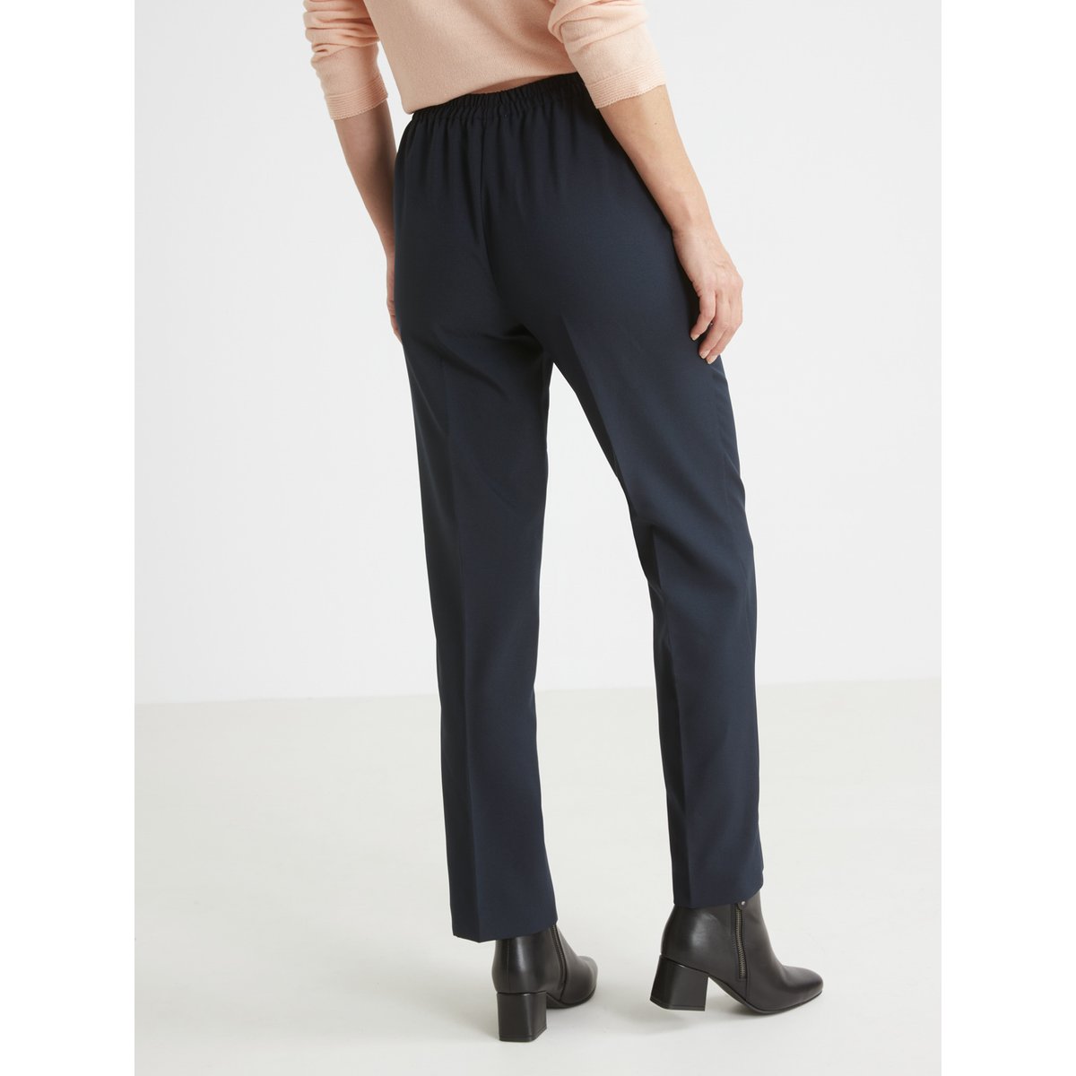 Pantalon femme entièrement élastiqué marine, DAXON