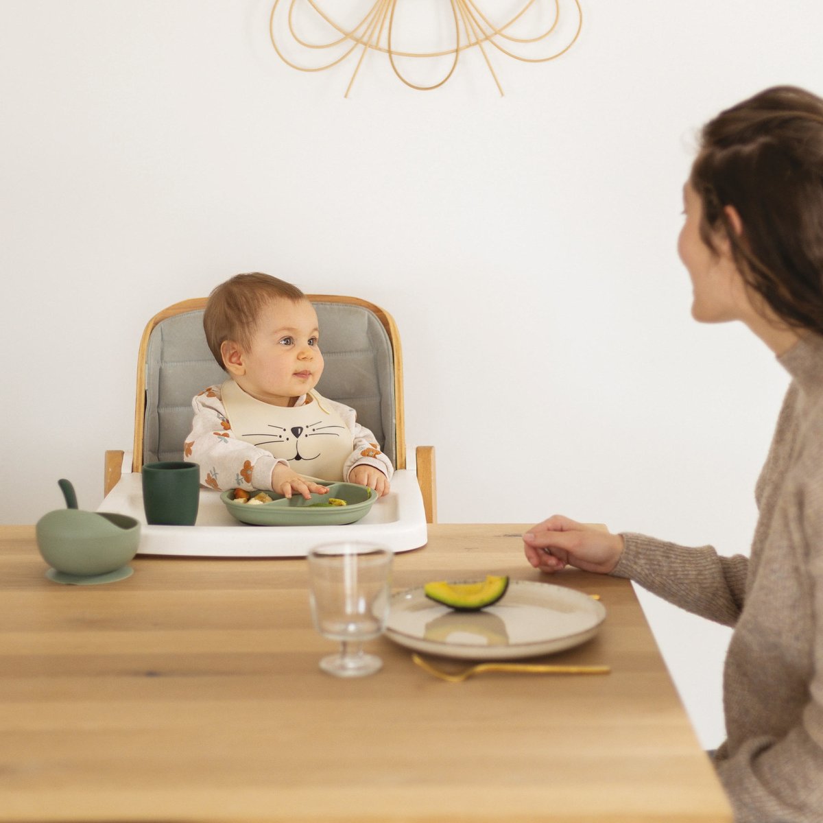 Coffret repas en silicone vert d'eau, vert, TROIS KILOS SEPT
