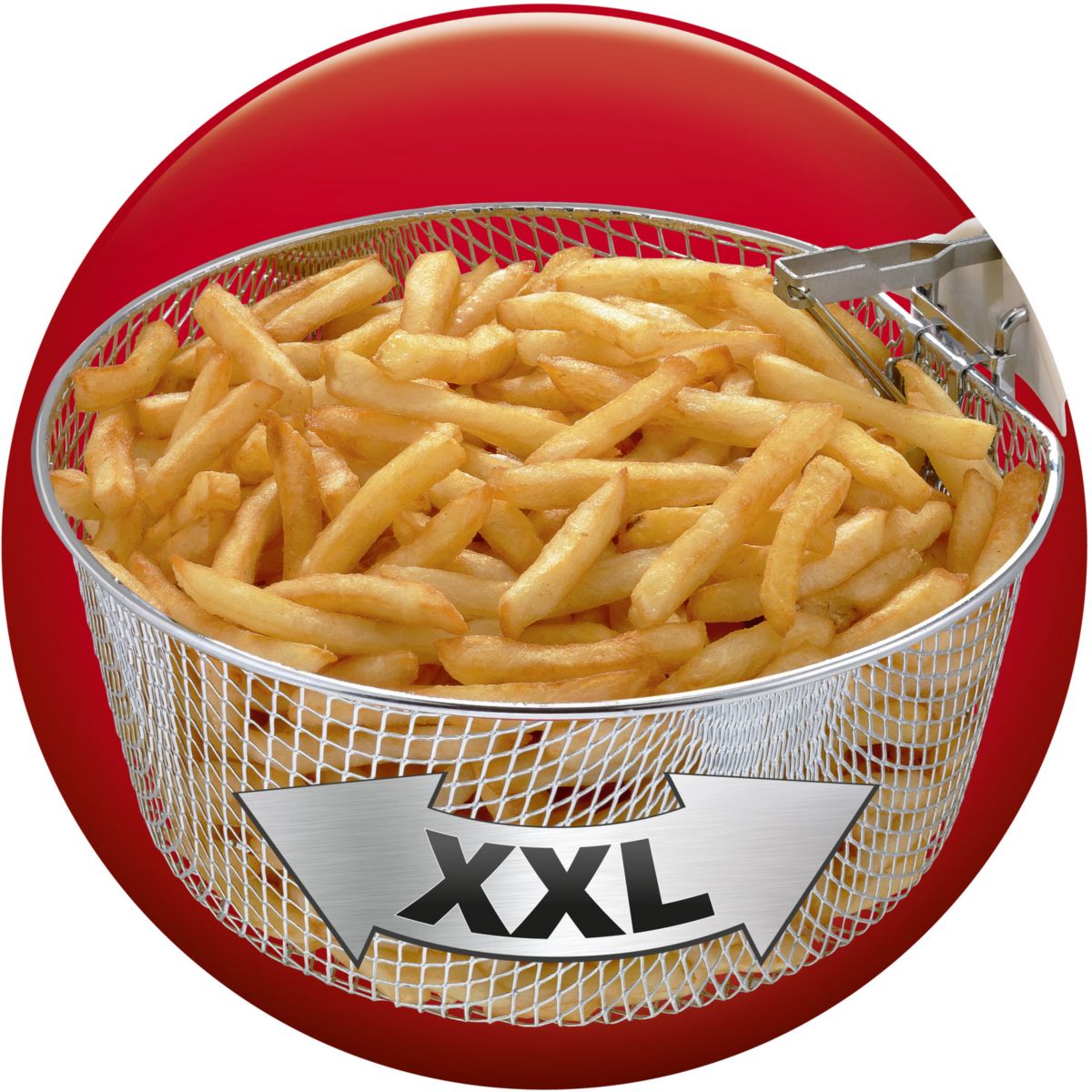 Friteuse Mega XXL 2Kg snacking AM481010 blanc, MOULINEX