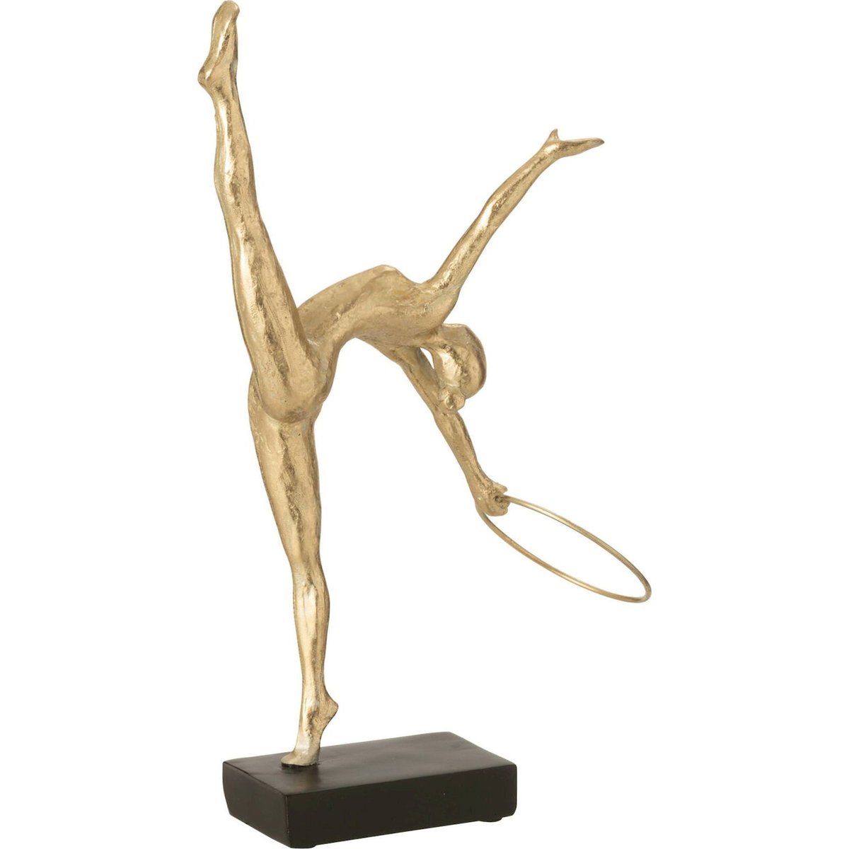 Figurine gymnaste en résine sur socle noir et doré, RECOLLECTION