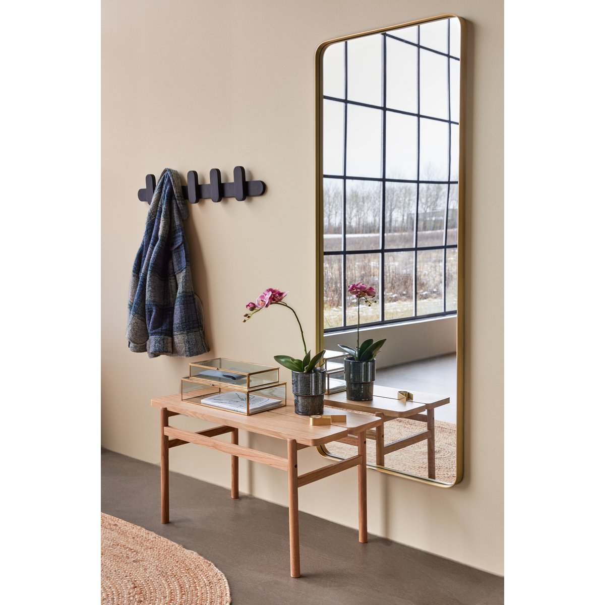 Banc bois design scandinave bois clair, HUBSCH