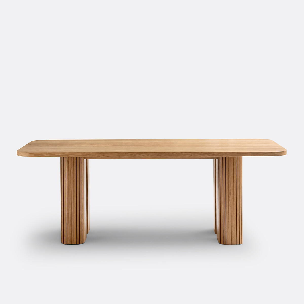 Table à manger rectangulaire, plaqué chêne et pin, 6 à 8 couverts, LATTI coloris chêne, LA REDOUTE INTERIEURS
