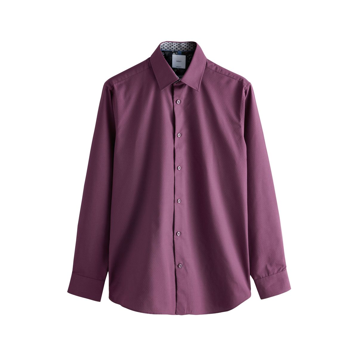 Chemise facile d’entretien à détails texturés rouge bordeaux, NEXT