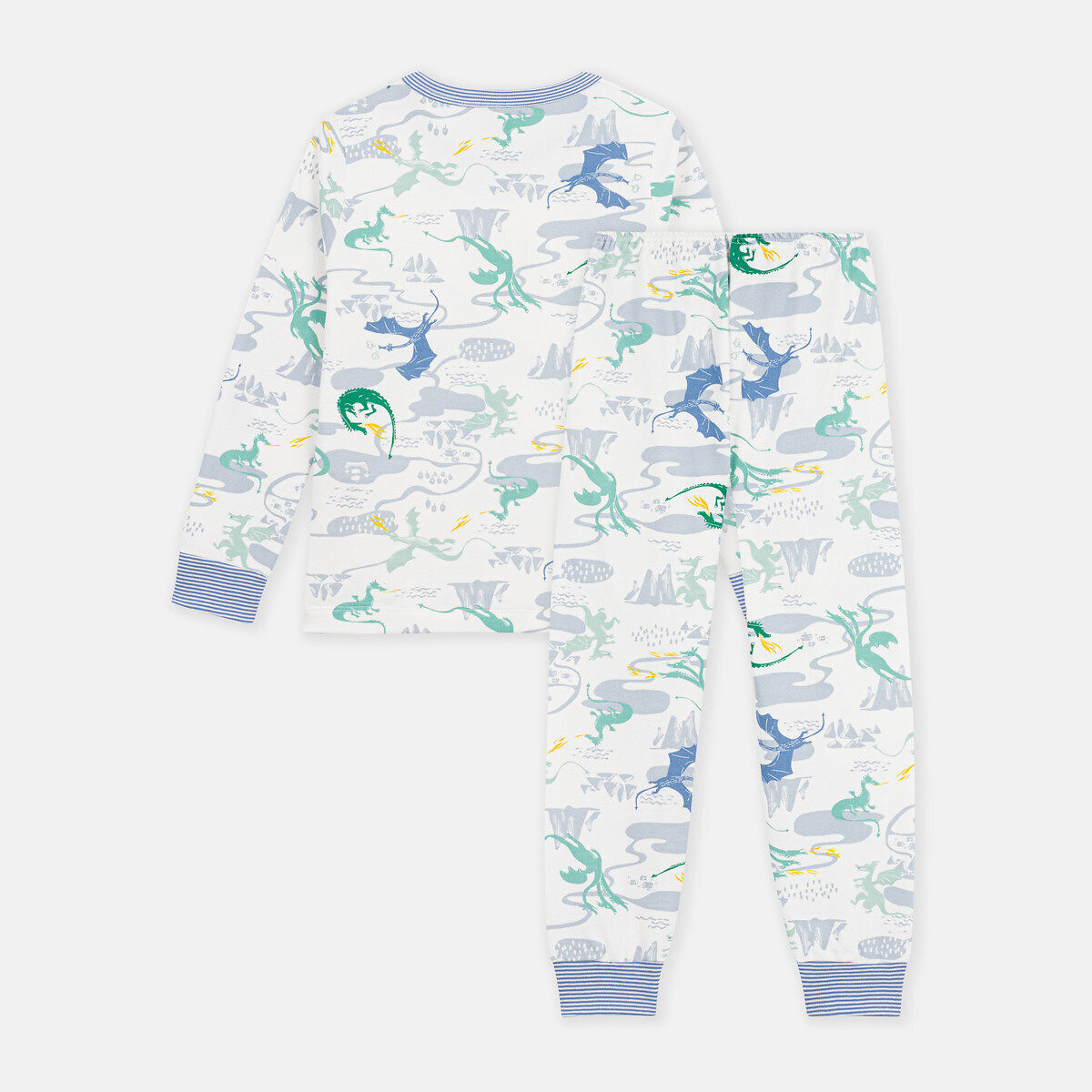 Pyjama en molleton, imprimé dragons imprimé, PETIT BATEAU