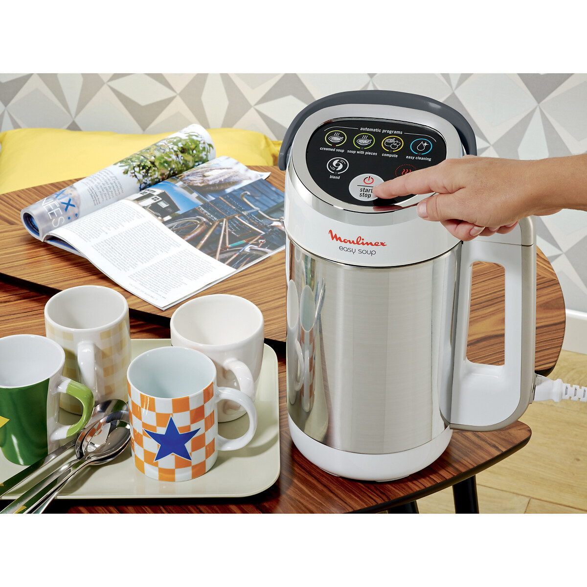 Blender chauffant Easy Soup LM841B10 inox/blanc, MOULINEX