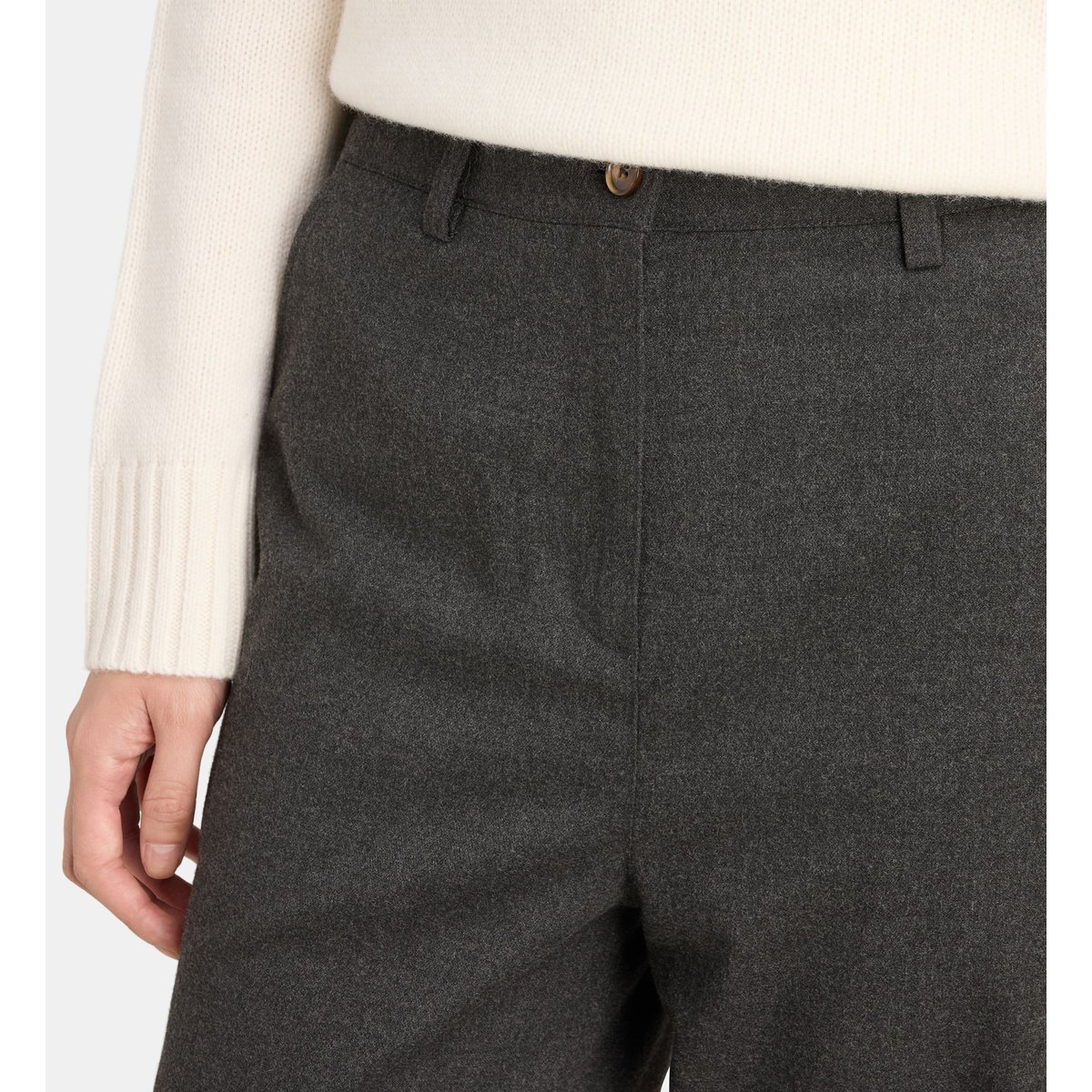 Pantalon large myster uni gris et écru, JODHPUR