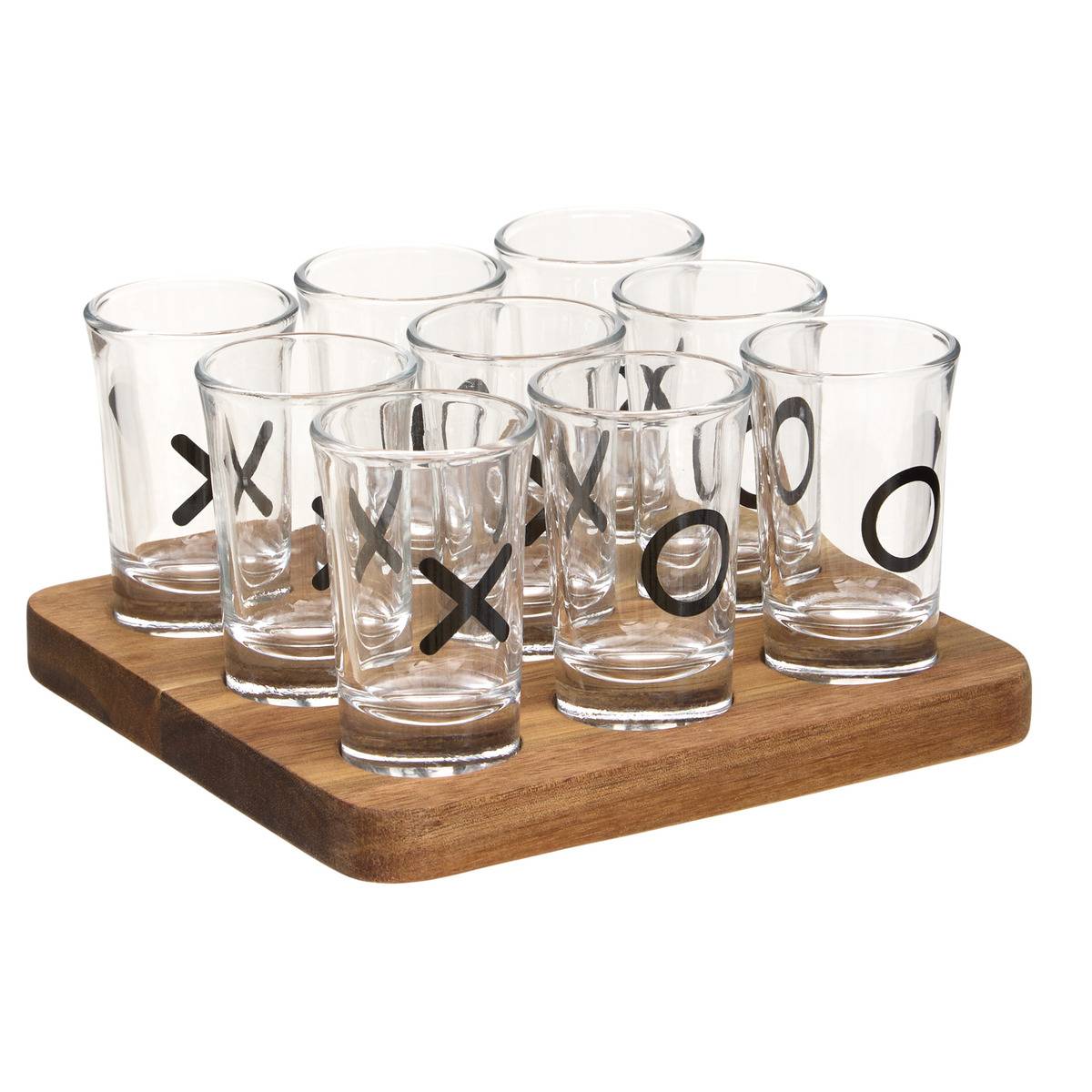 Jeu de morpion 10 pièces en verre JULES transparent, ATMOSPHERA