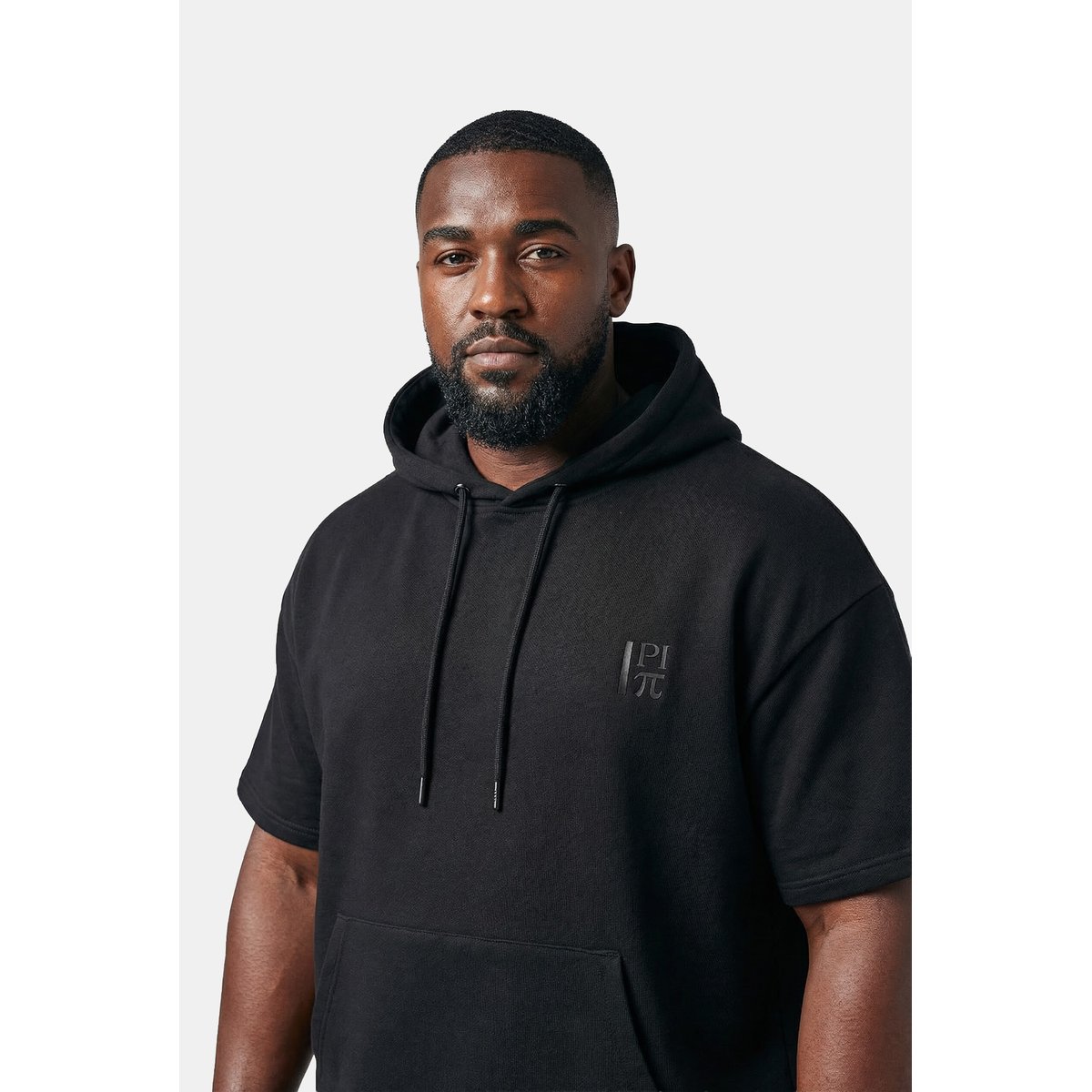Sweat à capuche, manches courtes, QuickDry noir, JP1880