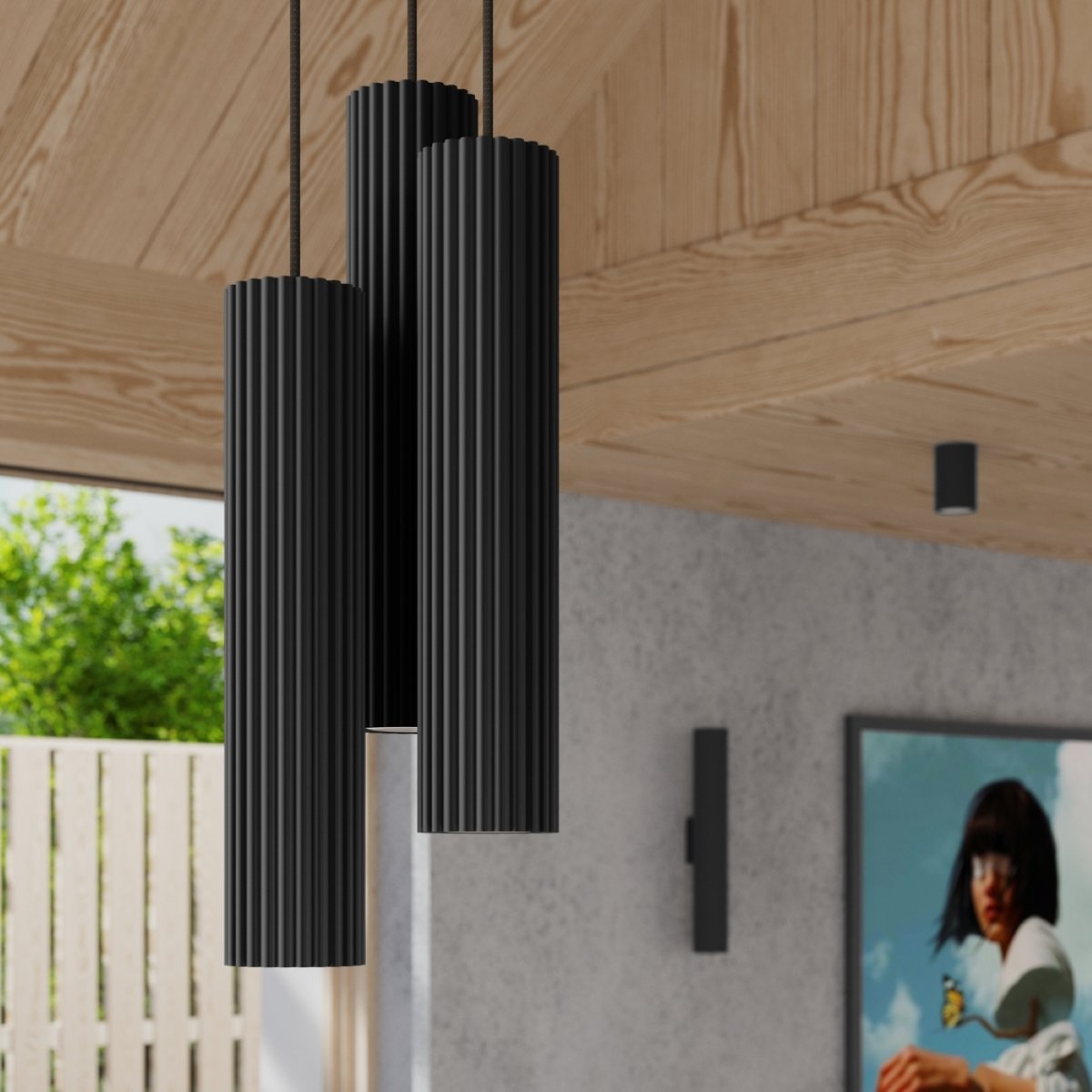 Applique Aluminium Noir GU10 2 Karbon 30 noir, EDEN