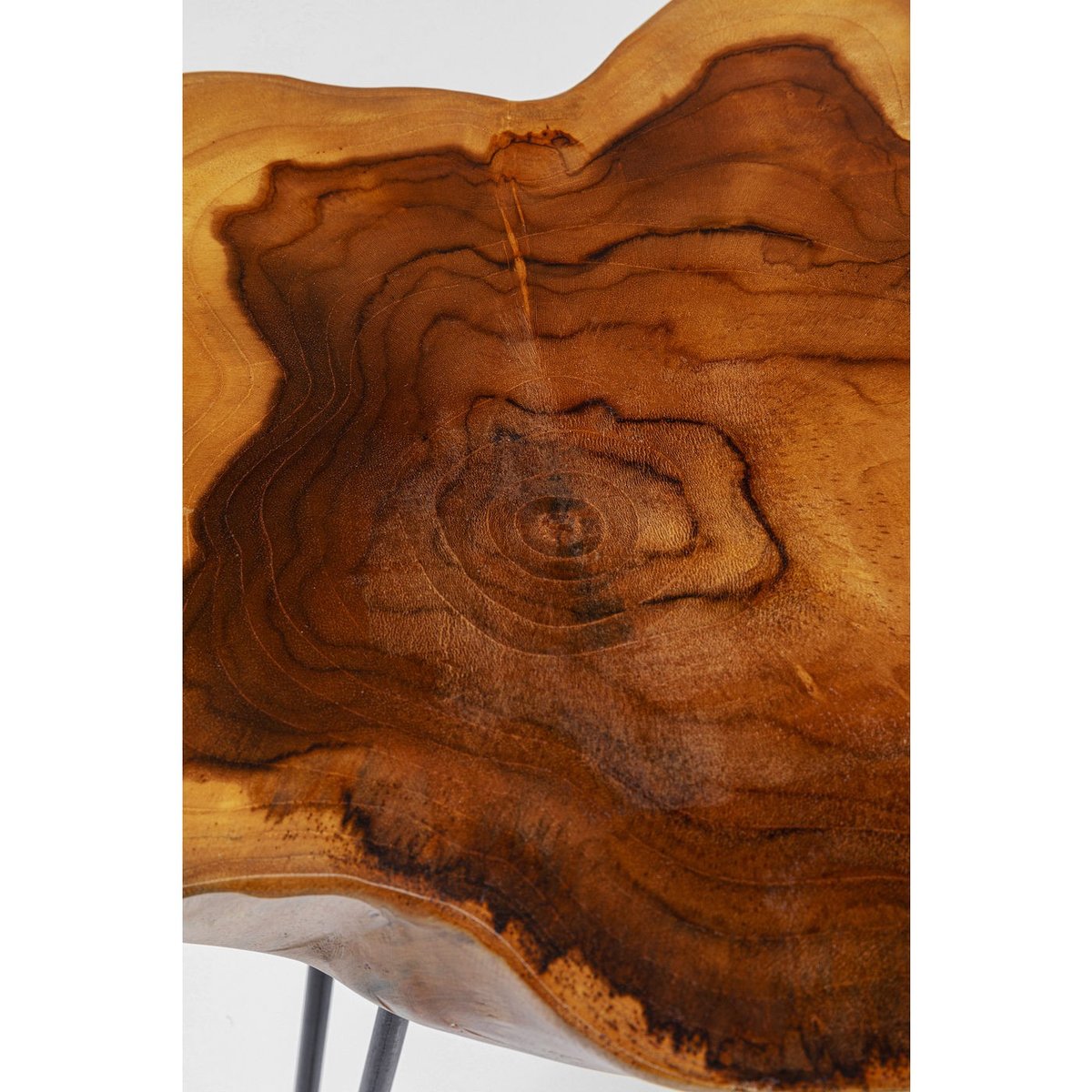 Table d'appoint en teck et acier, ASPEN bois, KARE DESIGN