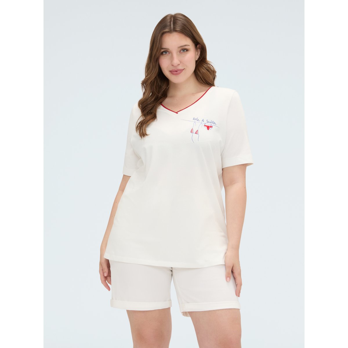 T-shirt avec imprimé et lettrage blanc, FIORELLA RUBINO