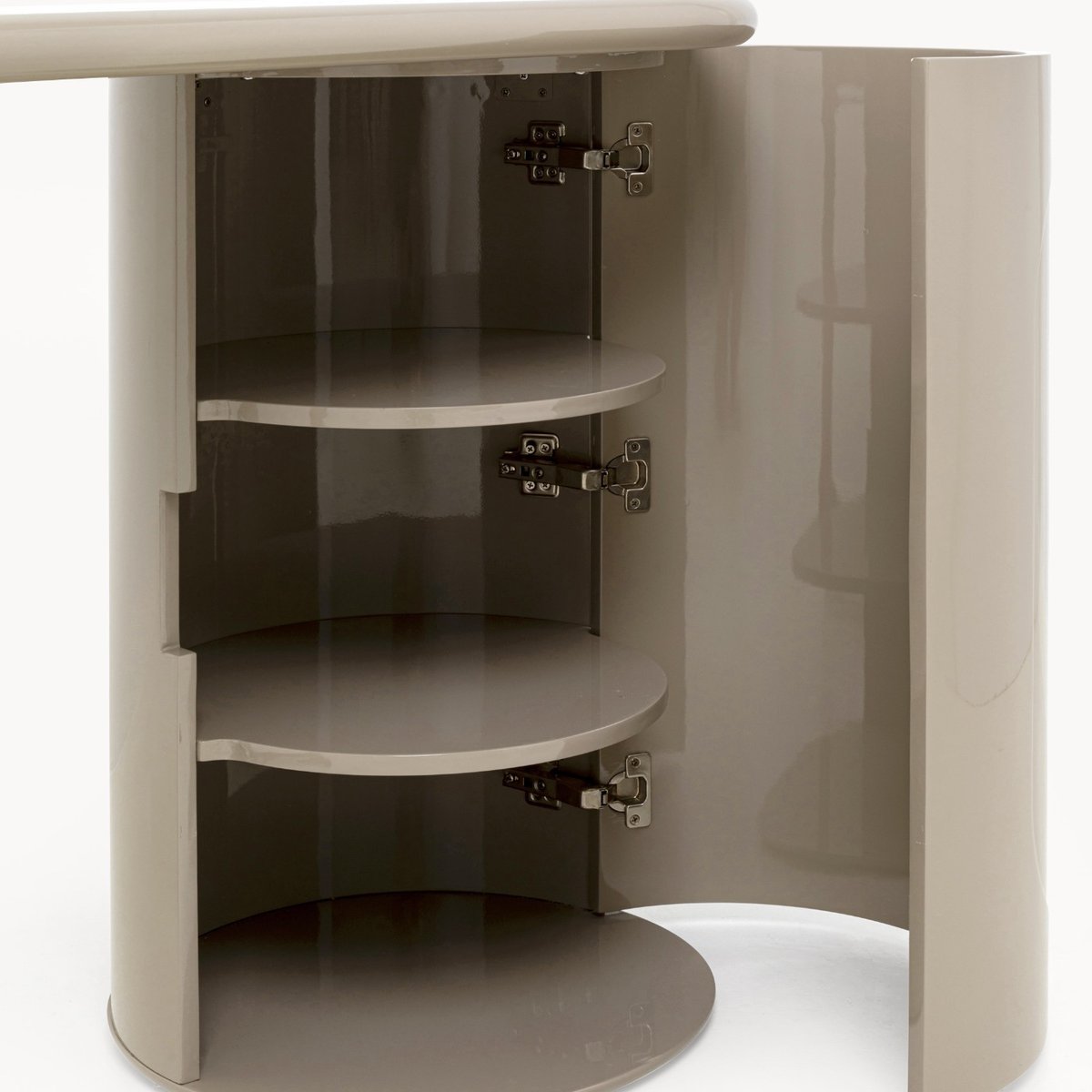 Bureau ovale avec placard, GROOVE marron, KARE DESIGN