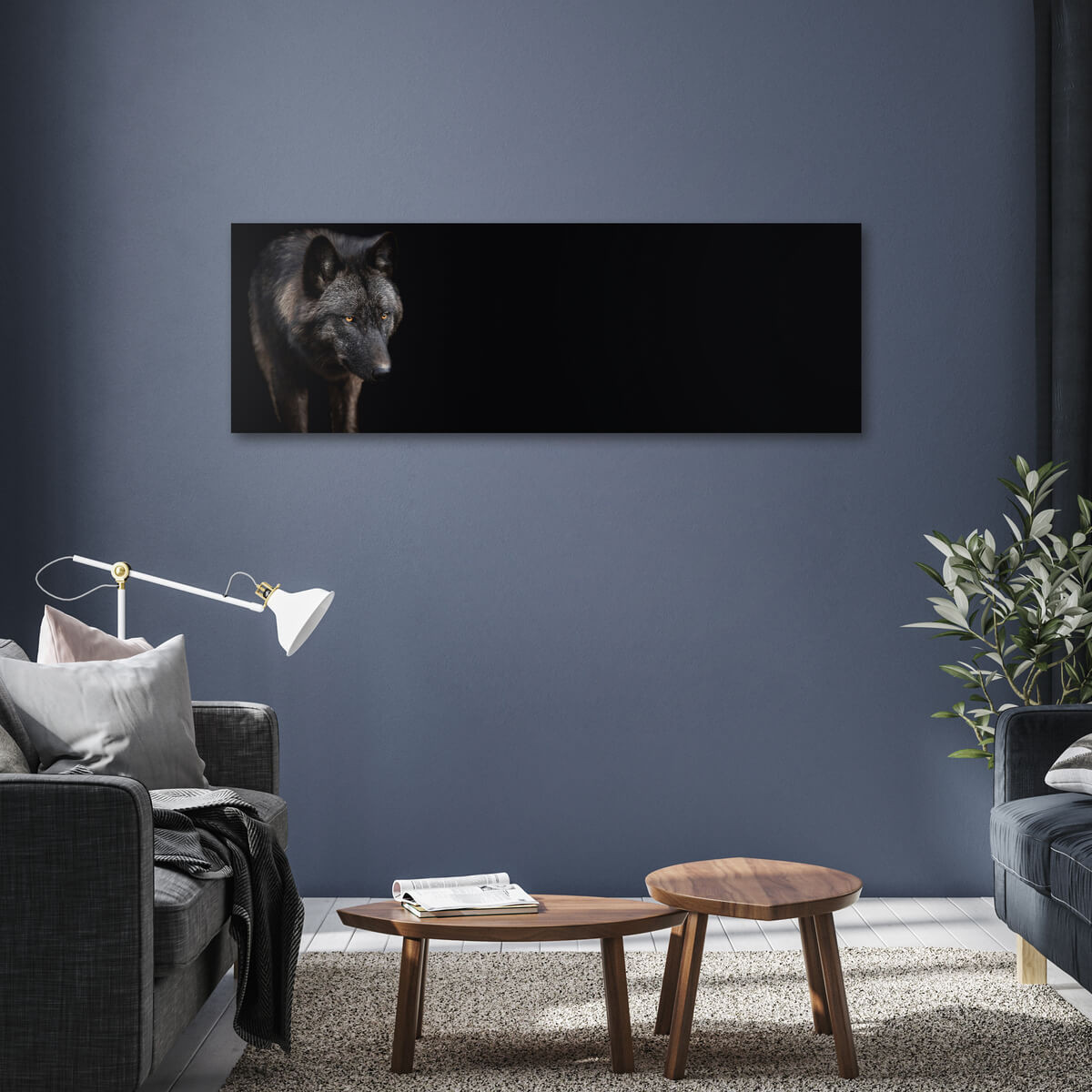 Tableau Mural Loup Noir ANIMAUX tableaux sur toile-noir, CEANOTHE
