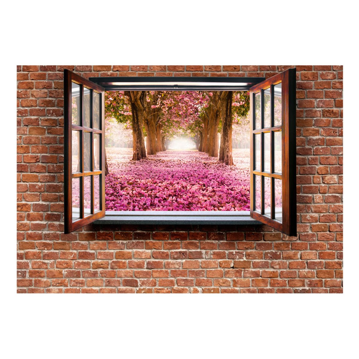 Papier peint intissé panoramique 3D et Perspective Park view rose, EDEN