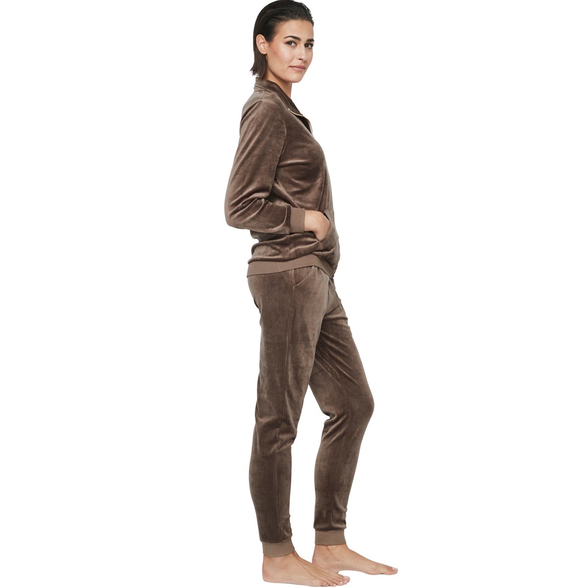 Tenue détente pyjama pantalon veste zippée P115 SPORT marron, SELMARK