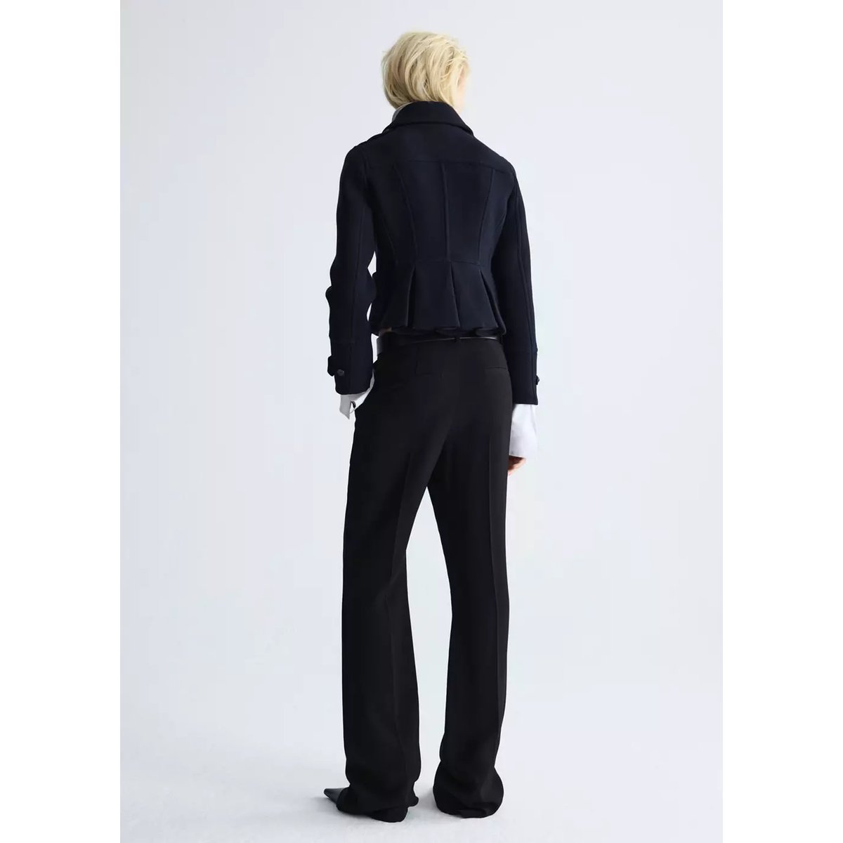 Pantalon costume 100 % laine noir, MANGO