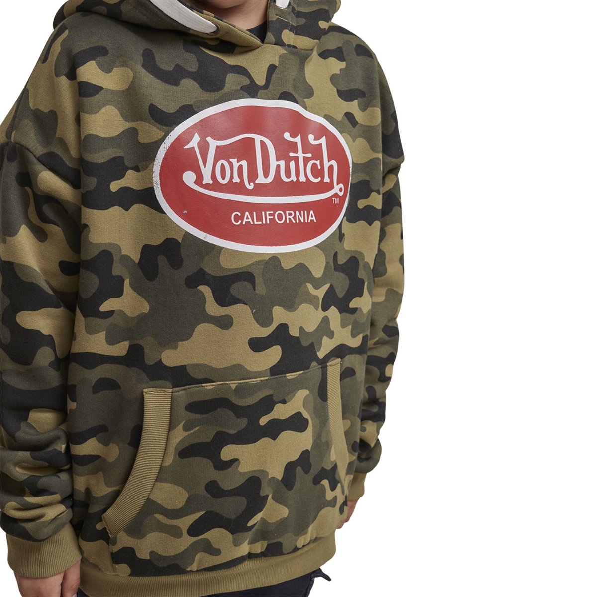 Sweat à capuche Kool vert/rouge/blanc, VON DUTCH