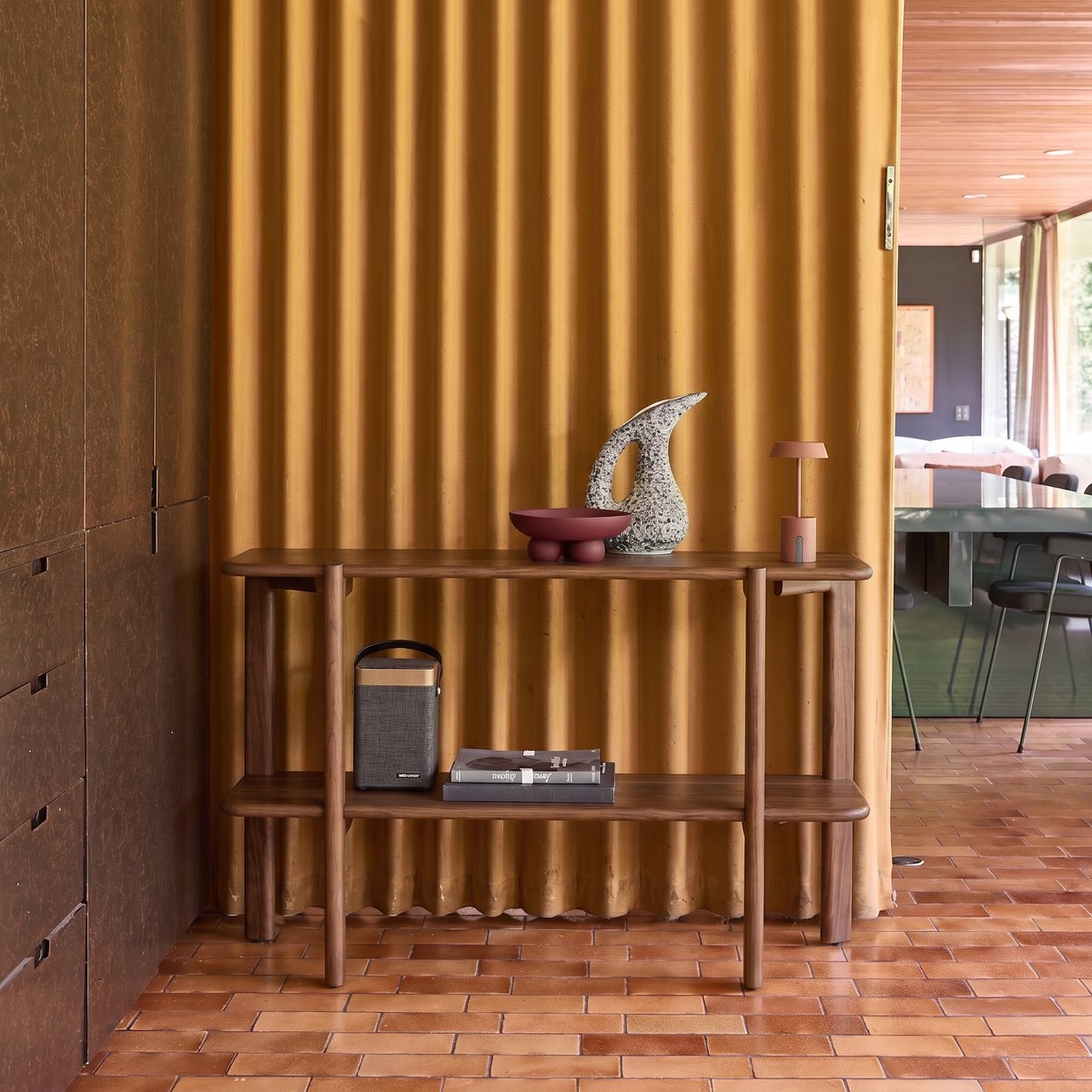 Console exotique bois d'acacia 1 étagère REVA naturel, SWEEEK