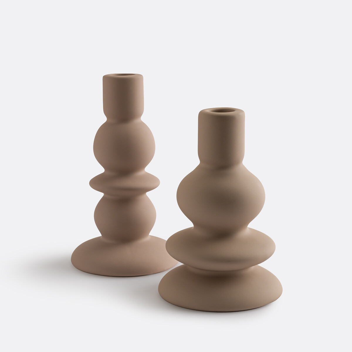 Bougeoir en céramique H18 cm, Kiero beige, LA REDOUTE INTERIEURS