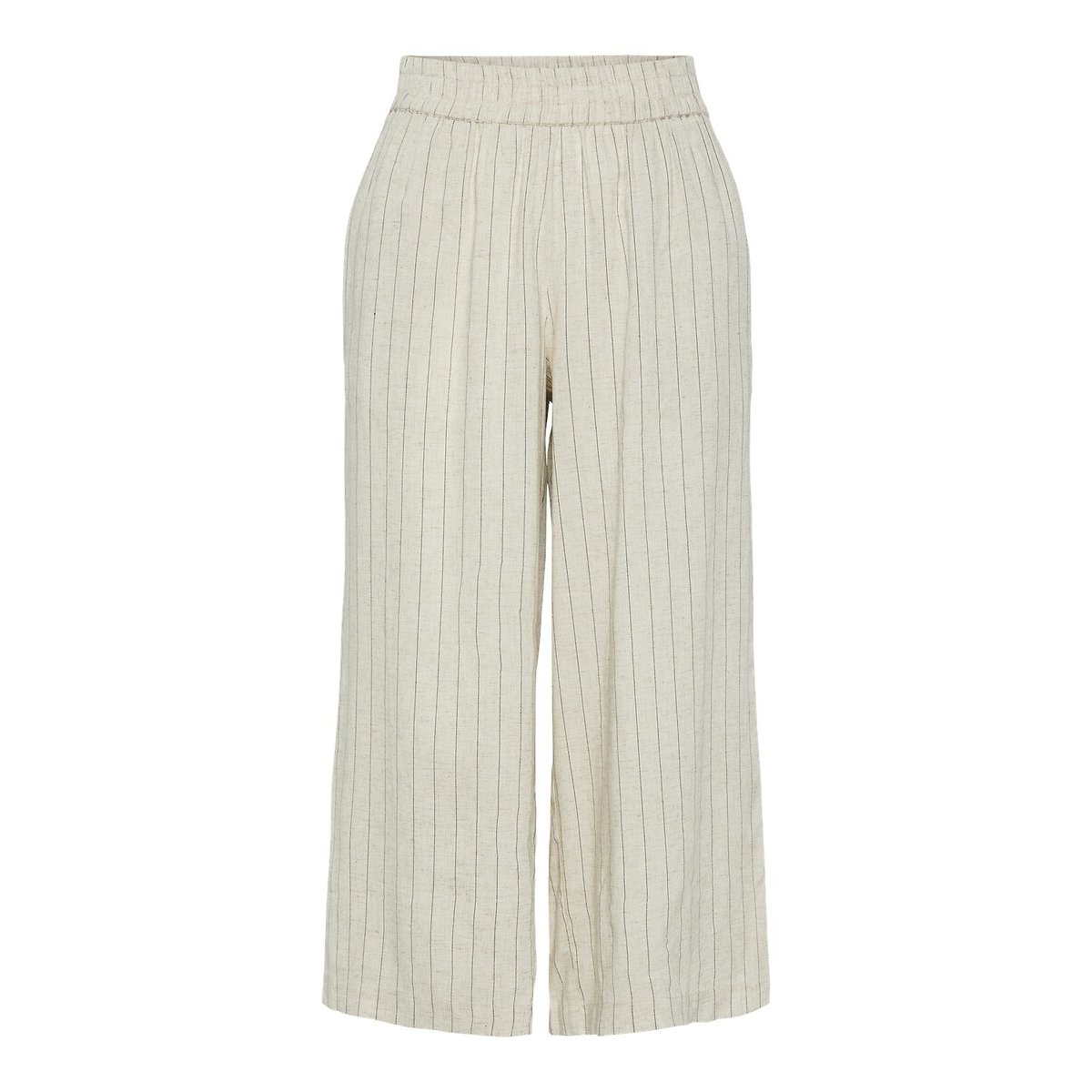 Striped High Waist Trousers ecru/black, PIECES