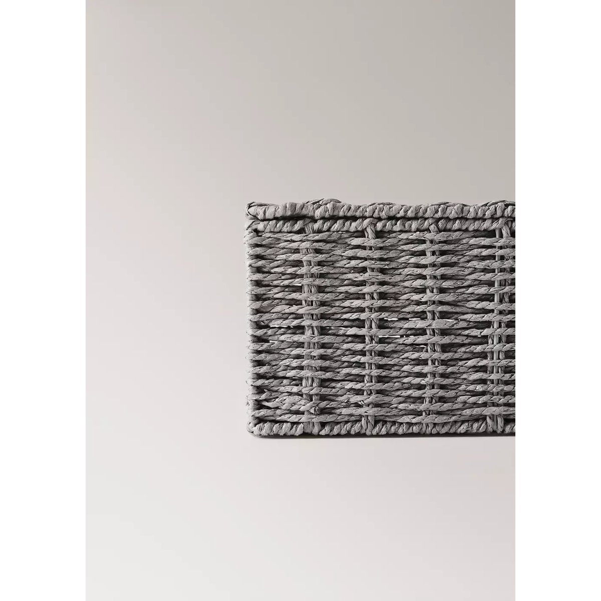 Boîte en papier tressé, taille moyenne gris, MANGO HOME