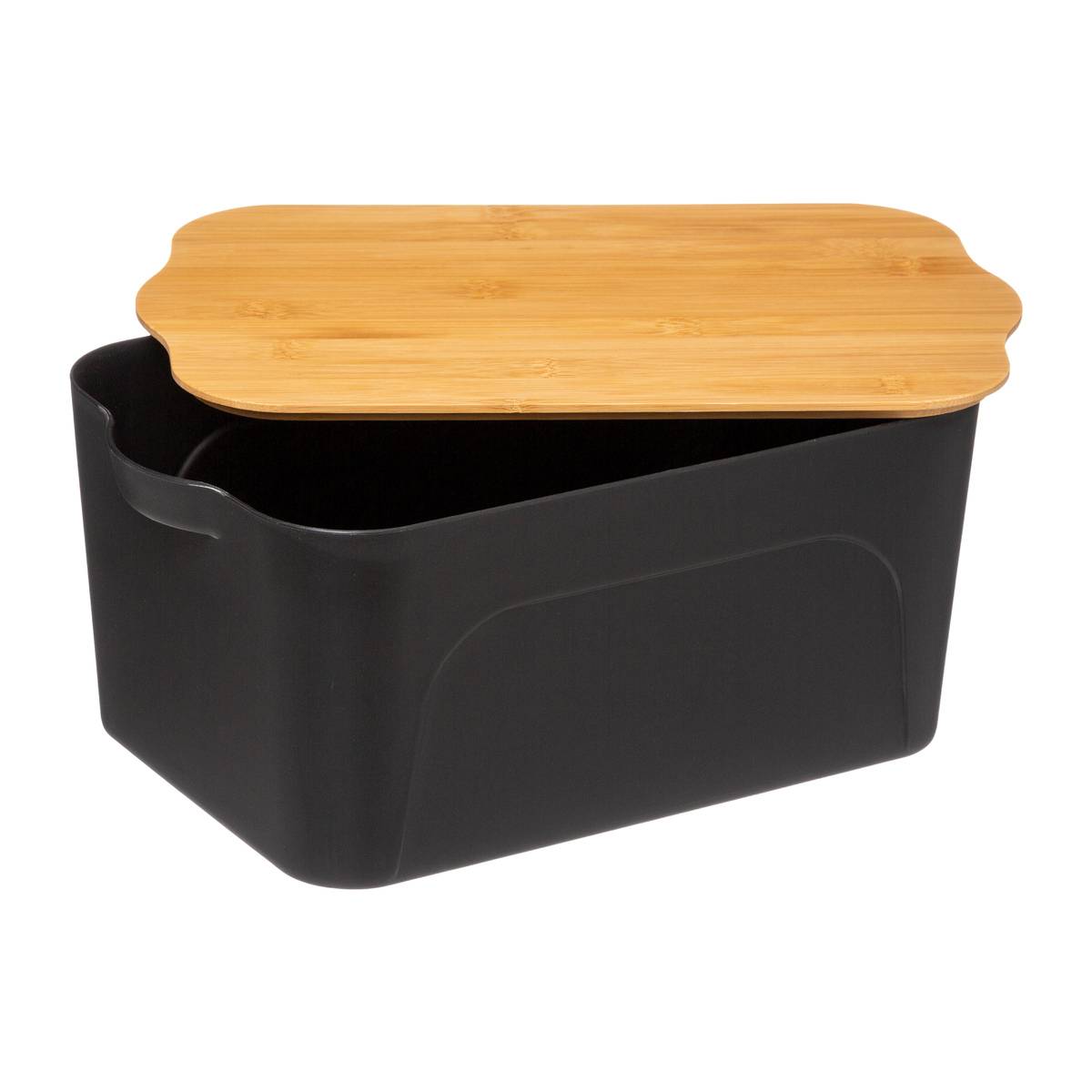 Boîte de rangement 6,5L avec couvercle en bambou BLACKBAMBOO noir, 5FIVE SIMPLY SMART