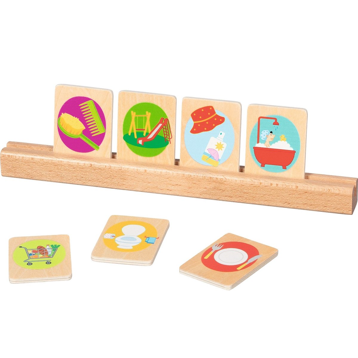 Cartes d'activités quotidiennes pour enfant beige, GOKI