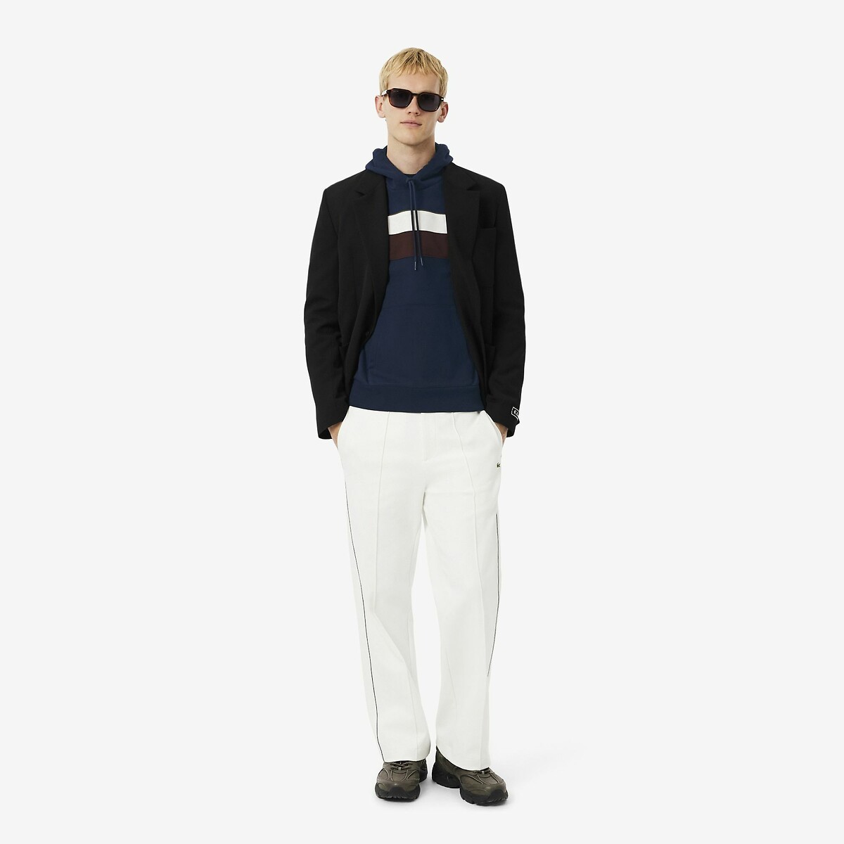 Colour Block Hoodie navy blue, LACOSTE