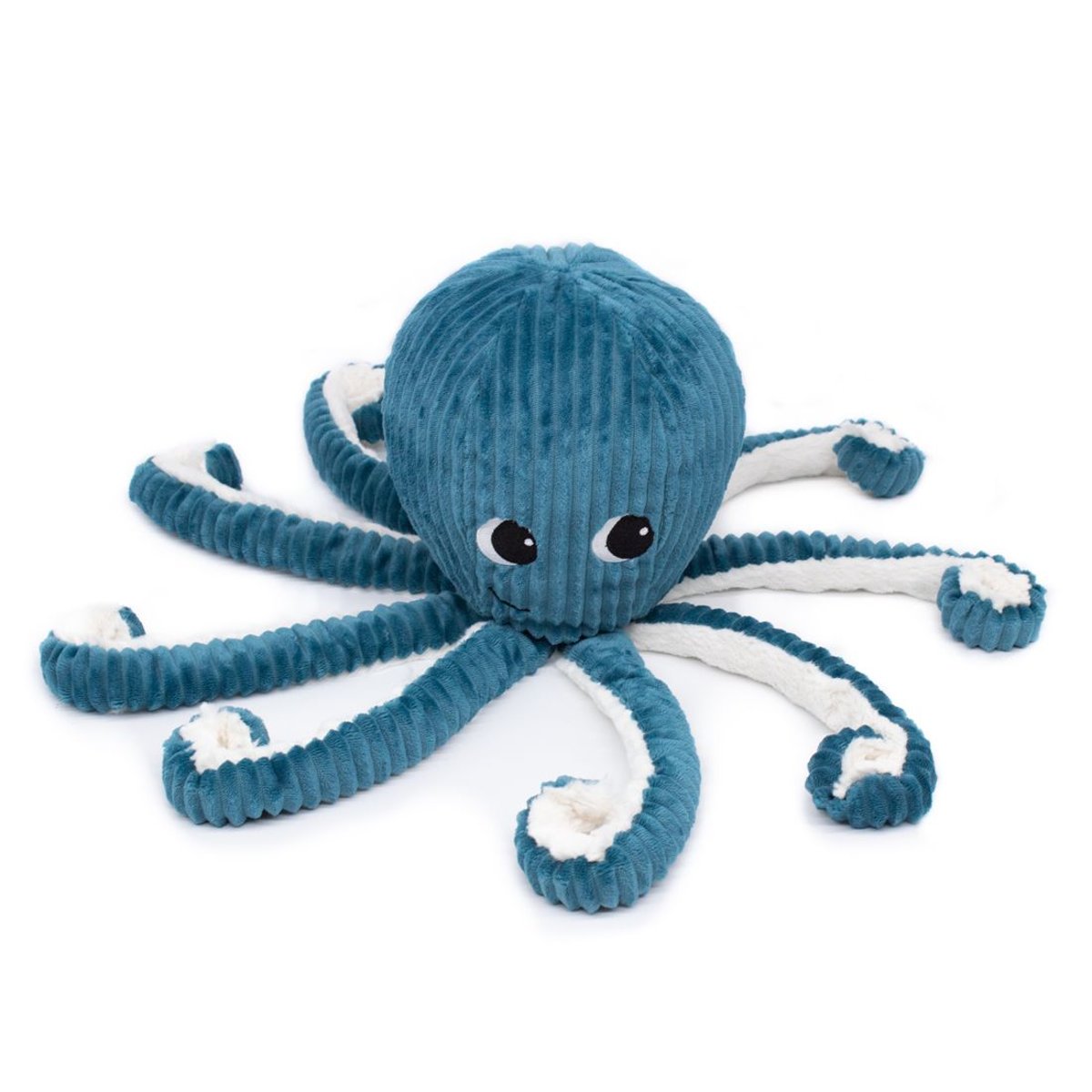 Peluche Filou la pieuvre maman et bébé bleu, blanc, LES DEGLINGOS