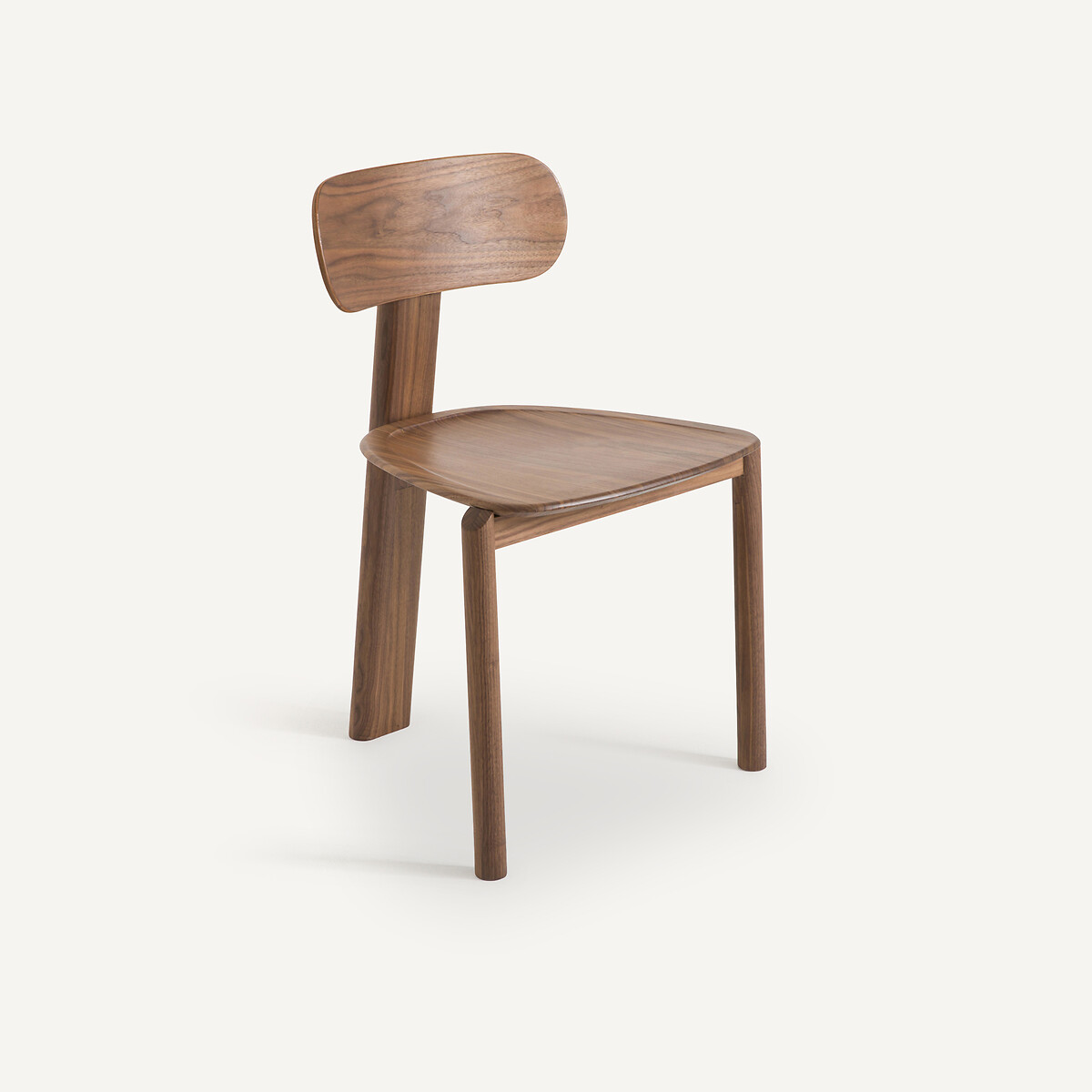 Chaise noyer et plaqué, 3 pieds, MARAIS noyer, AM.PM X EMMANUEL GALLINA