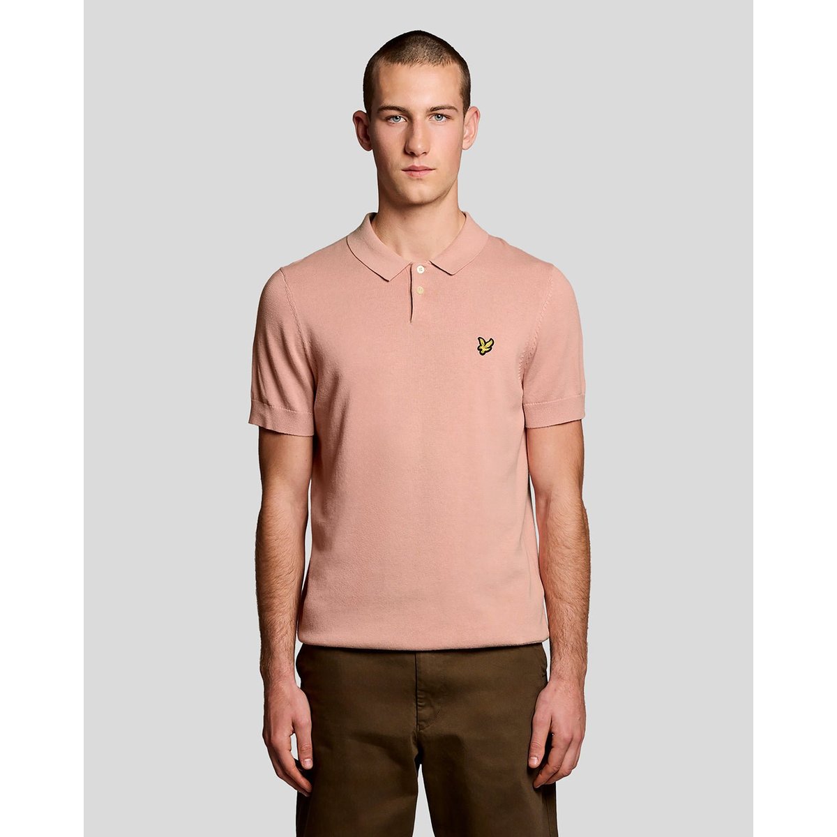 Polo en coton en maille rose pamplemousse, LYLE & SCOTT