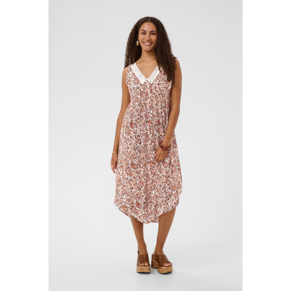 Robe orange saraza flower, CREAM