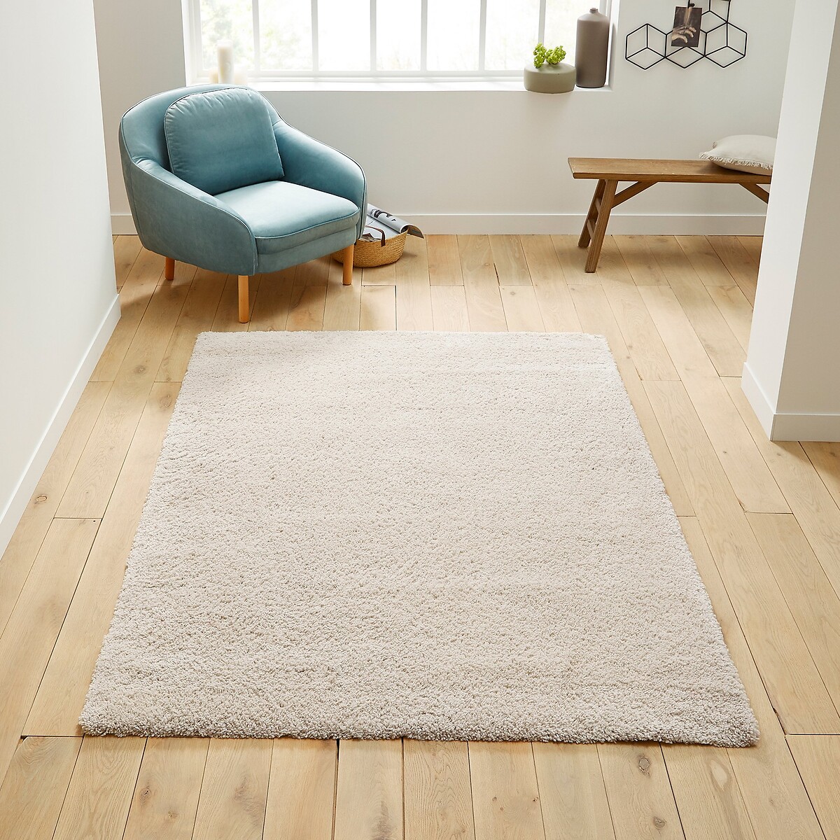 Tapis shaggy, aspect laineux, Afaw blanc, LA REDOUTE INTERIEURS