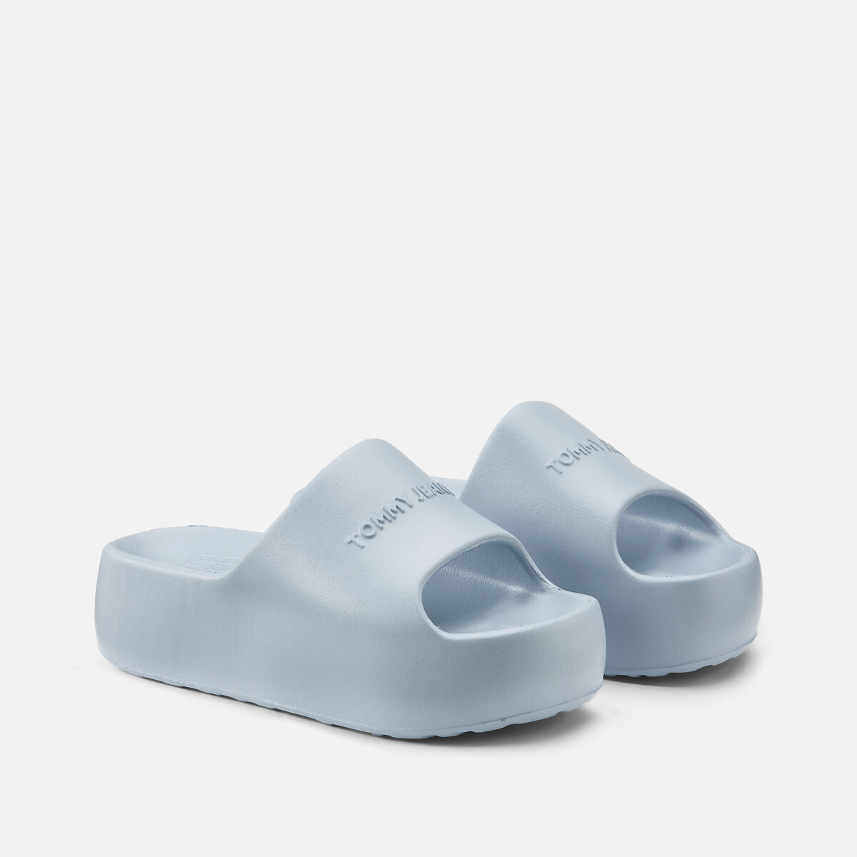 Platform Sliders light blue, TOMMY JEANS