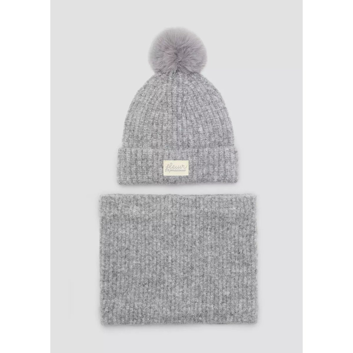 Écharpe en maille gris, MANGO KIDS