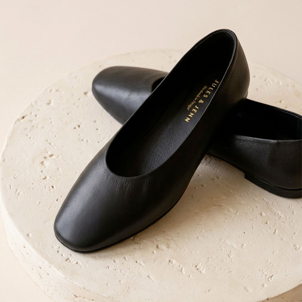 Ballerines souples Paola cuir noir, JULES & JENN