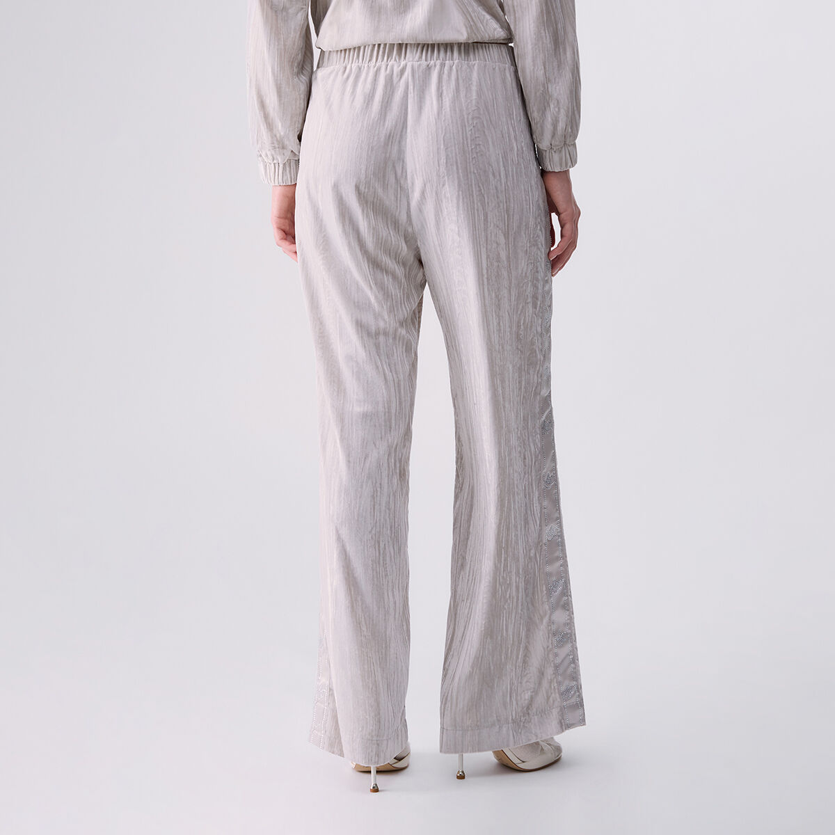 Pantalon en velours crinkle blanc, LIU JO