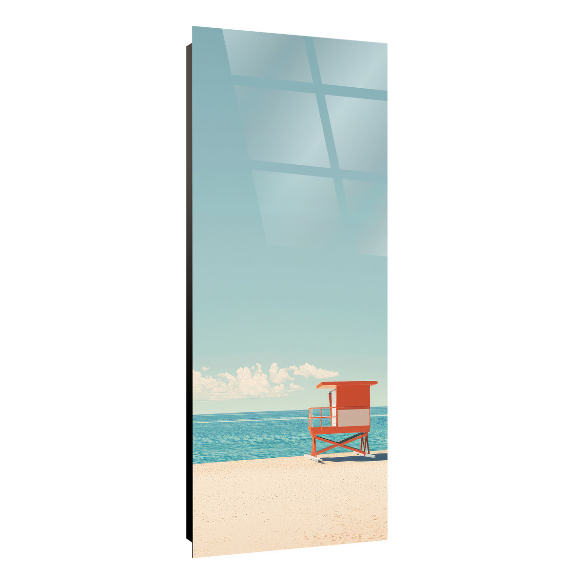 Tableau Sur Verre Synthétique Cabane De Bord De Mer PLAGE tableau en verre synthétique, CEANOTHE