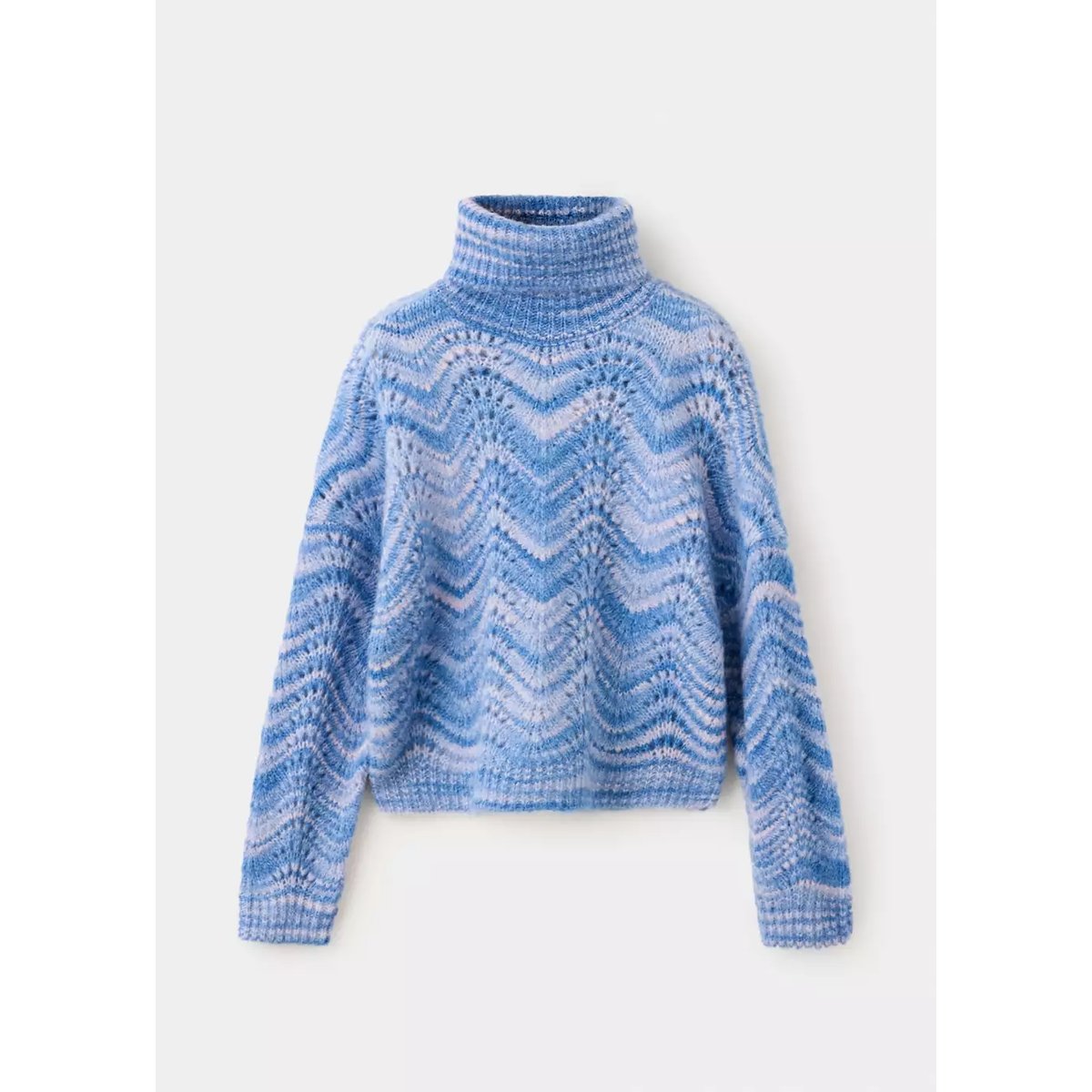 Pull-over maille ajourée rayures lavande, MANGO KIDS
