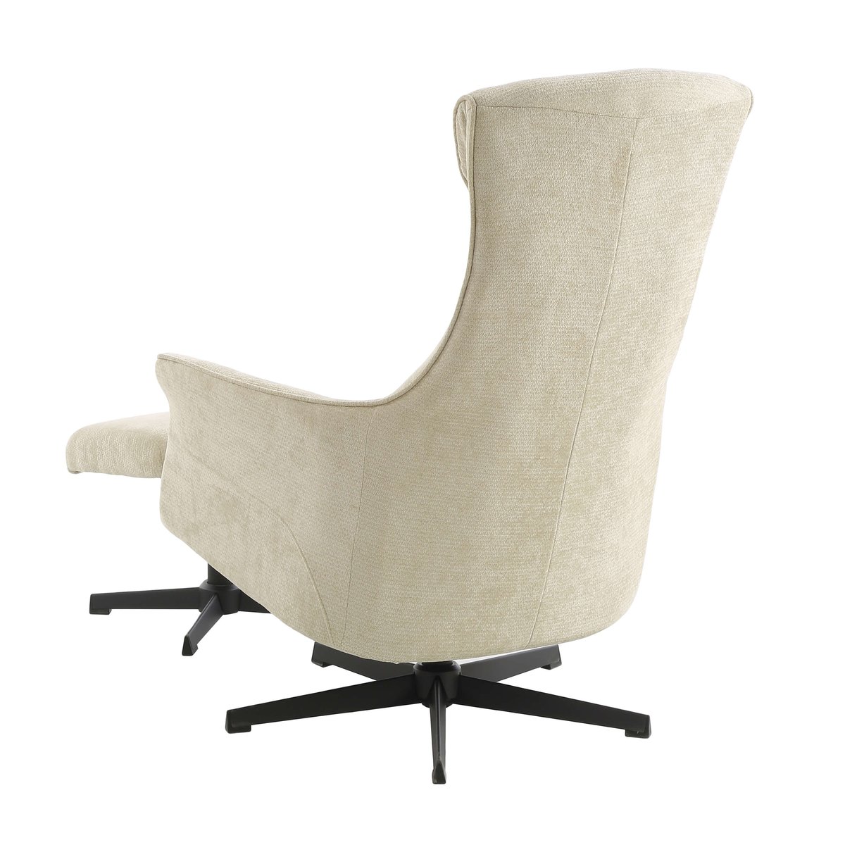 Fauteuil relax + repose-pieds tissu RIGEL beige, BAÏTA