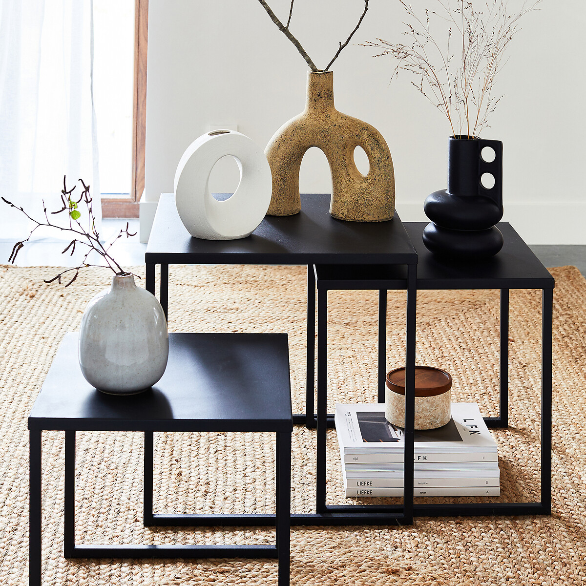 Jarrón decorativo de cerámica, al. 16 cm, Jolia blanco, LA REDOUTE INTERIEURS