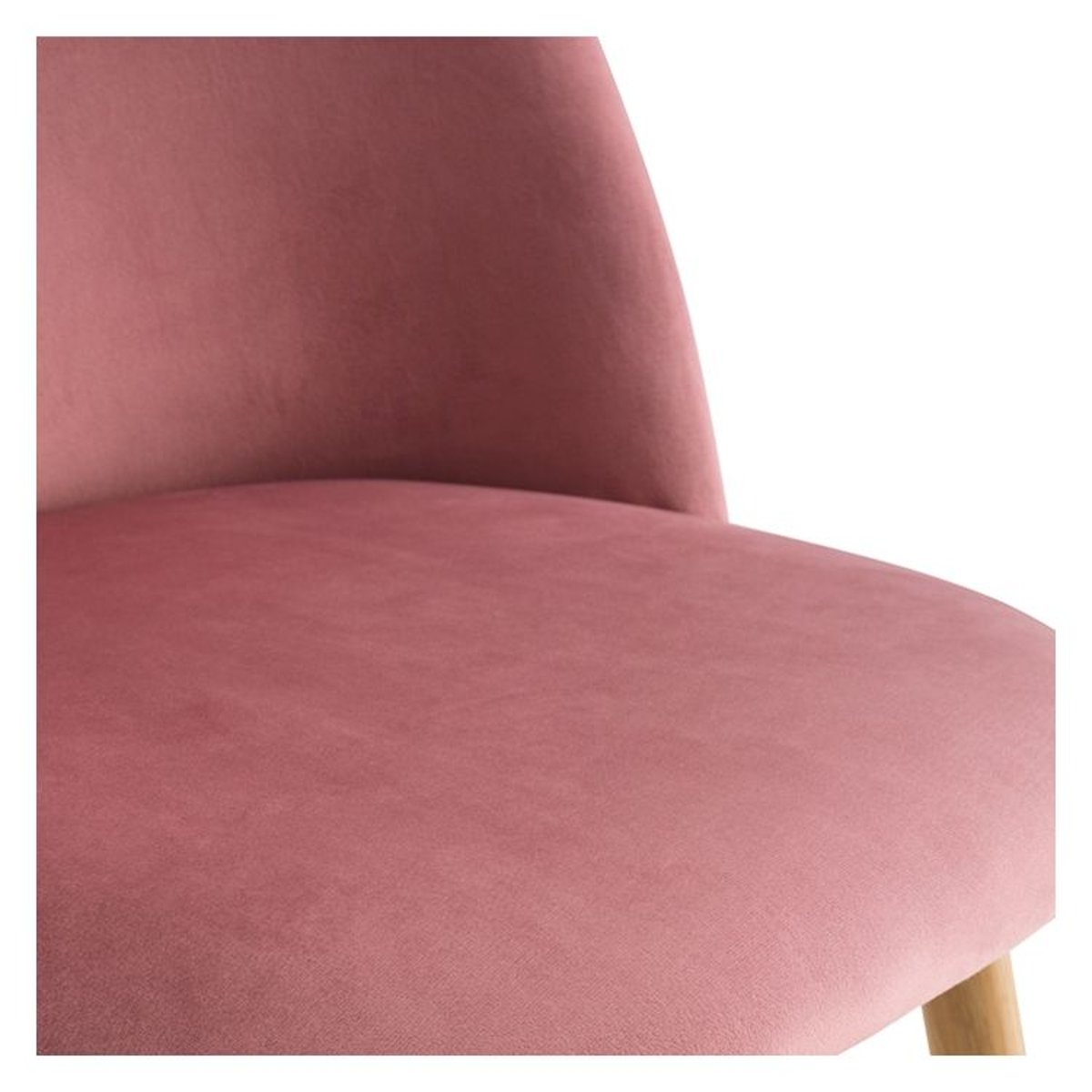 Lot de 2 chaises en velours et pieds en métal - COZY vieux rose, MAISON PAVANE