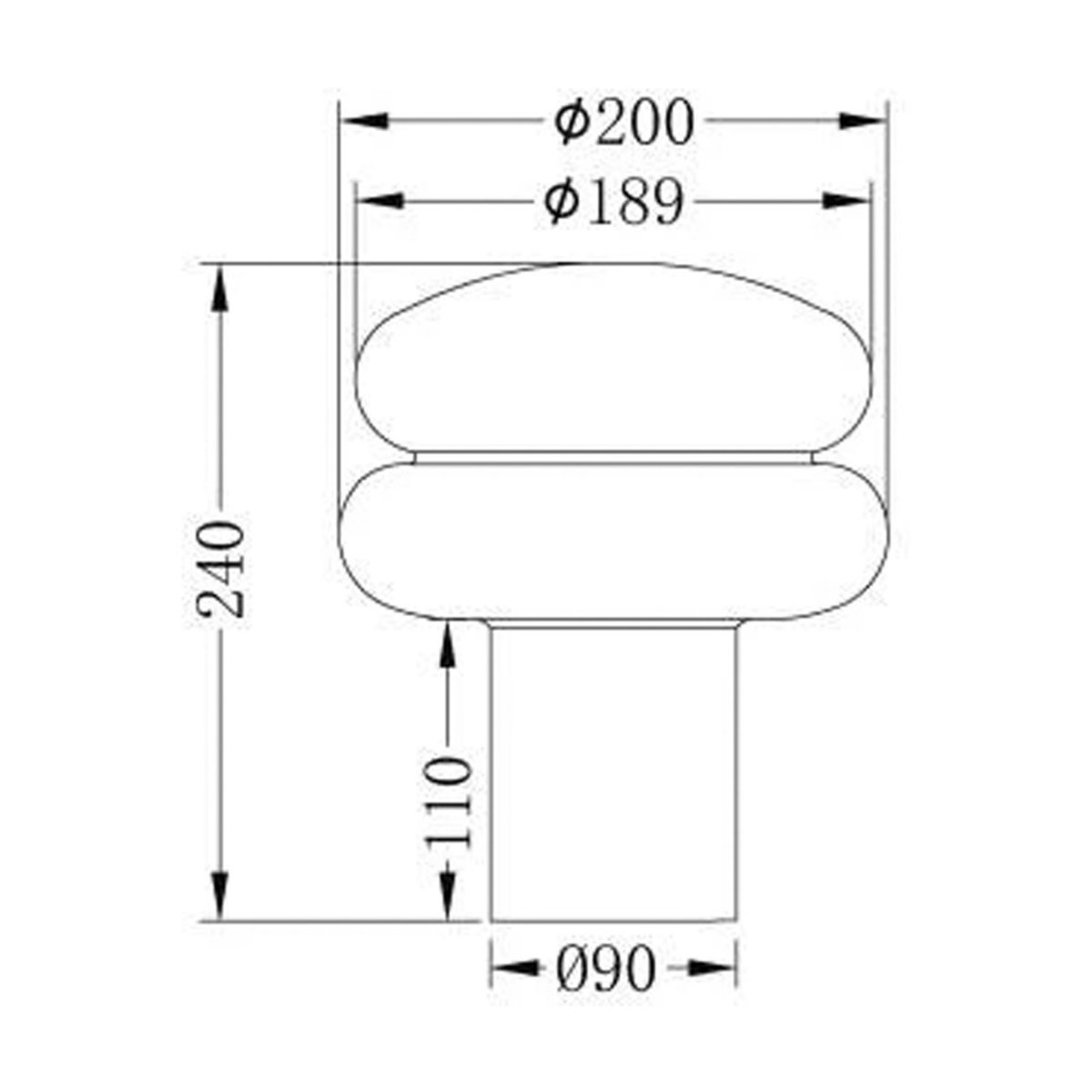Lampe à poser ronde en verre  20cm- TINO marron, DRAWER
