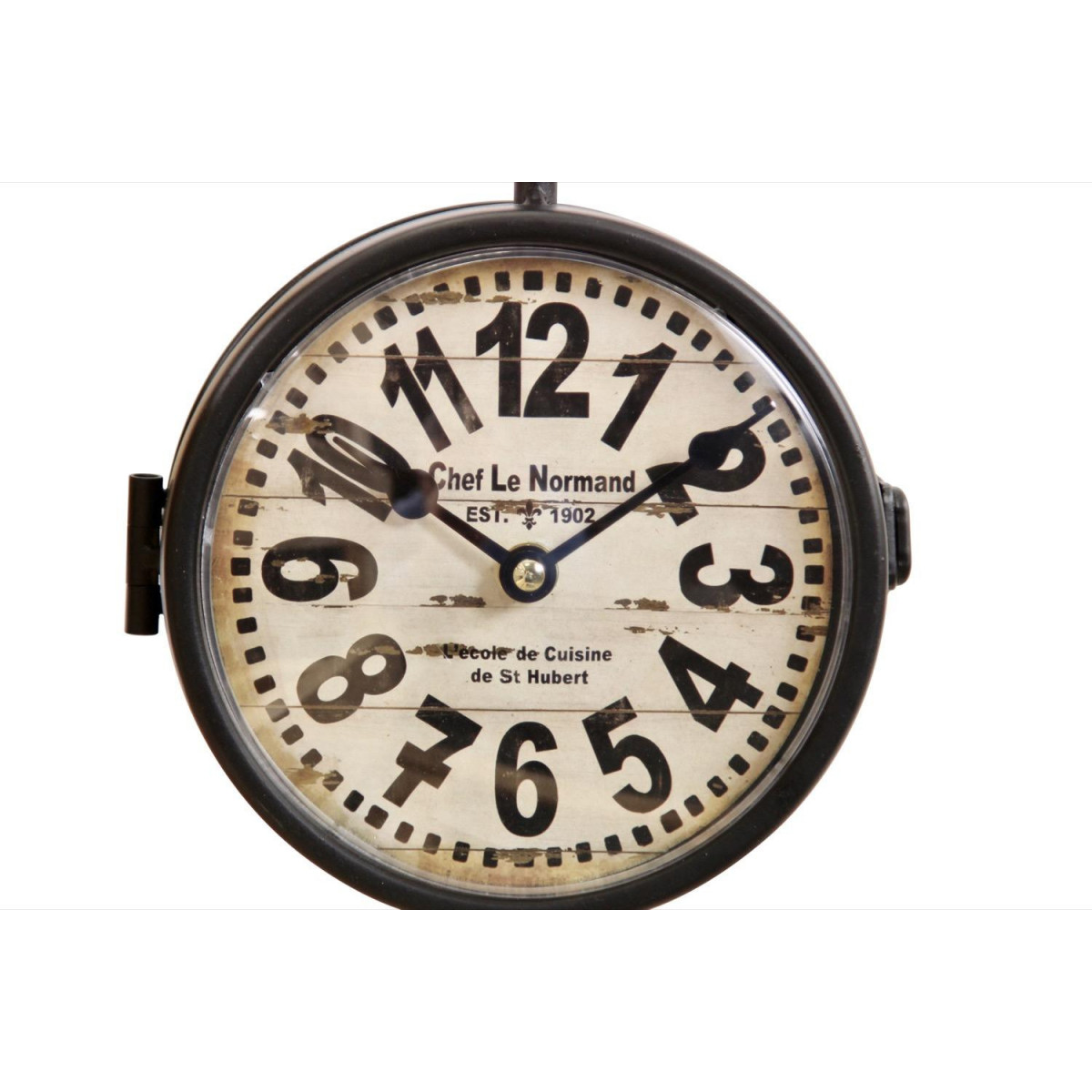 Horloge de gare ancienne double face chef le blanc, DECORATION D’AUTREFOIS