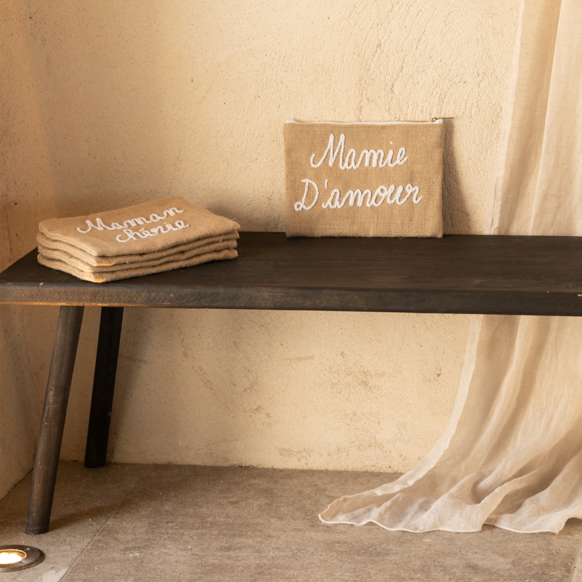 Pochette Jute "Mamie d'amour" naturel, HOME MAISON