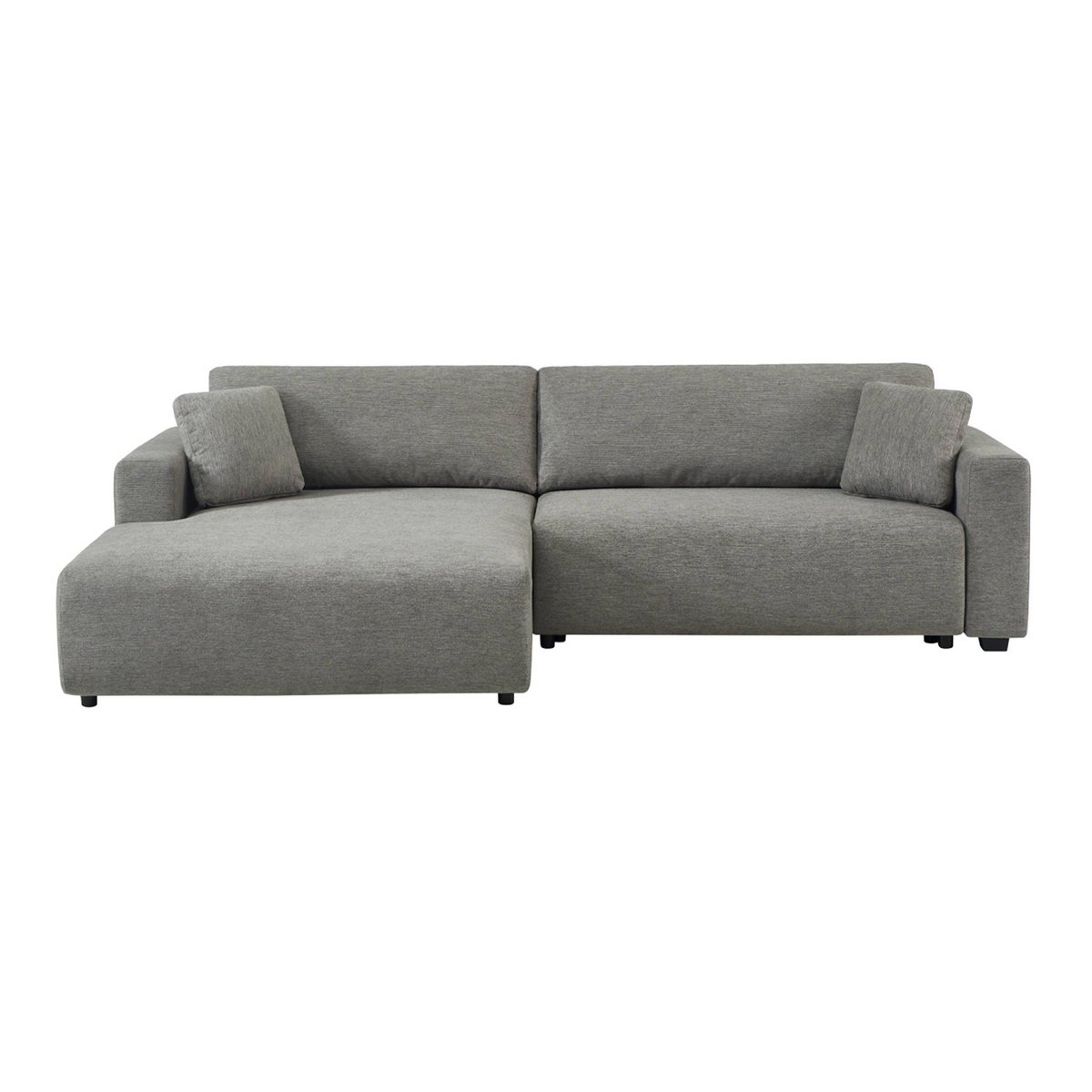 Canapé d'angle gauche convertible 3 places tissu avec coffre WIDE gris foncé, SWEEEK