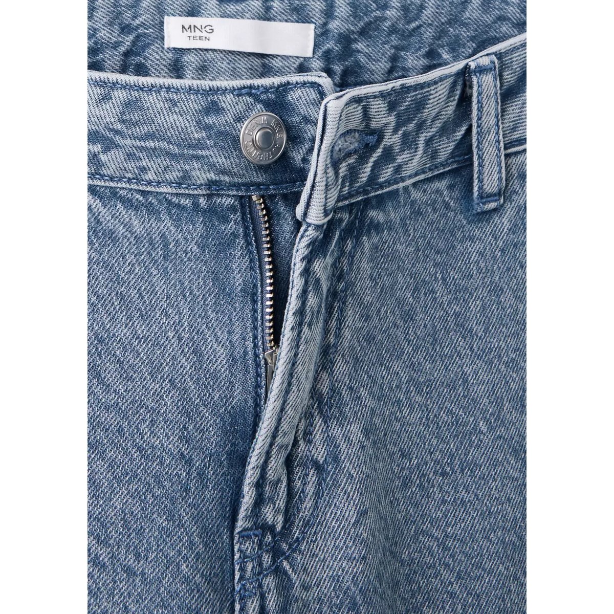 Jean droit taille basse bleu moyen, MANGO TEEN