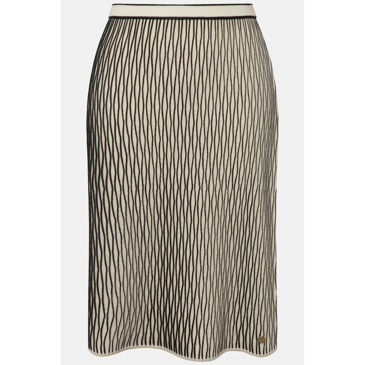 Jupe en maille avec taille élastique. blanc cassé, ULLA POPKEN